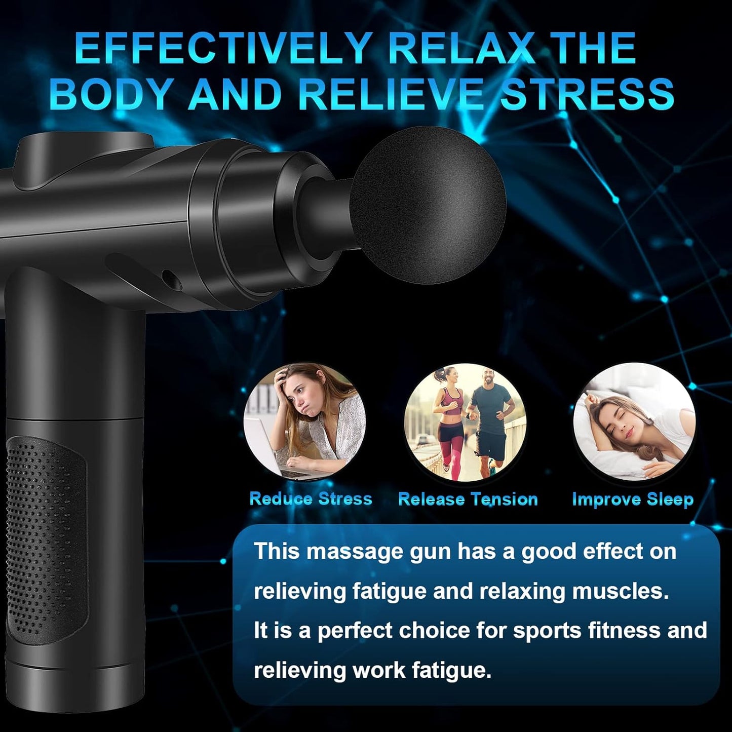 Massage Gun Deep Tissue, Muscle Percussion Massager with 30 Speeds Quiet Hand Massagers with LCD Touch Screen 10 Heads for Shoulder Body Back Relaxation