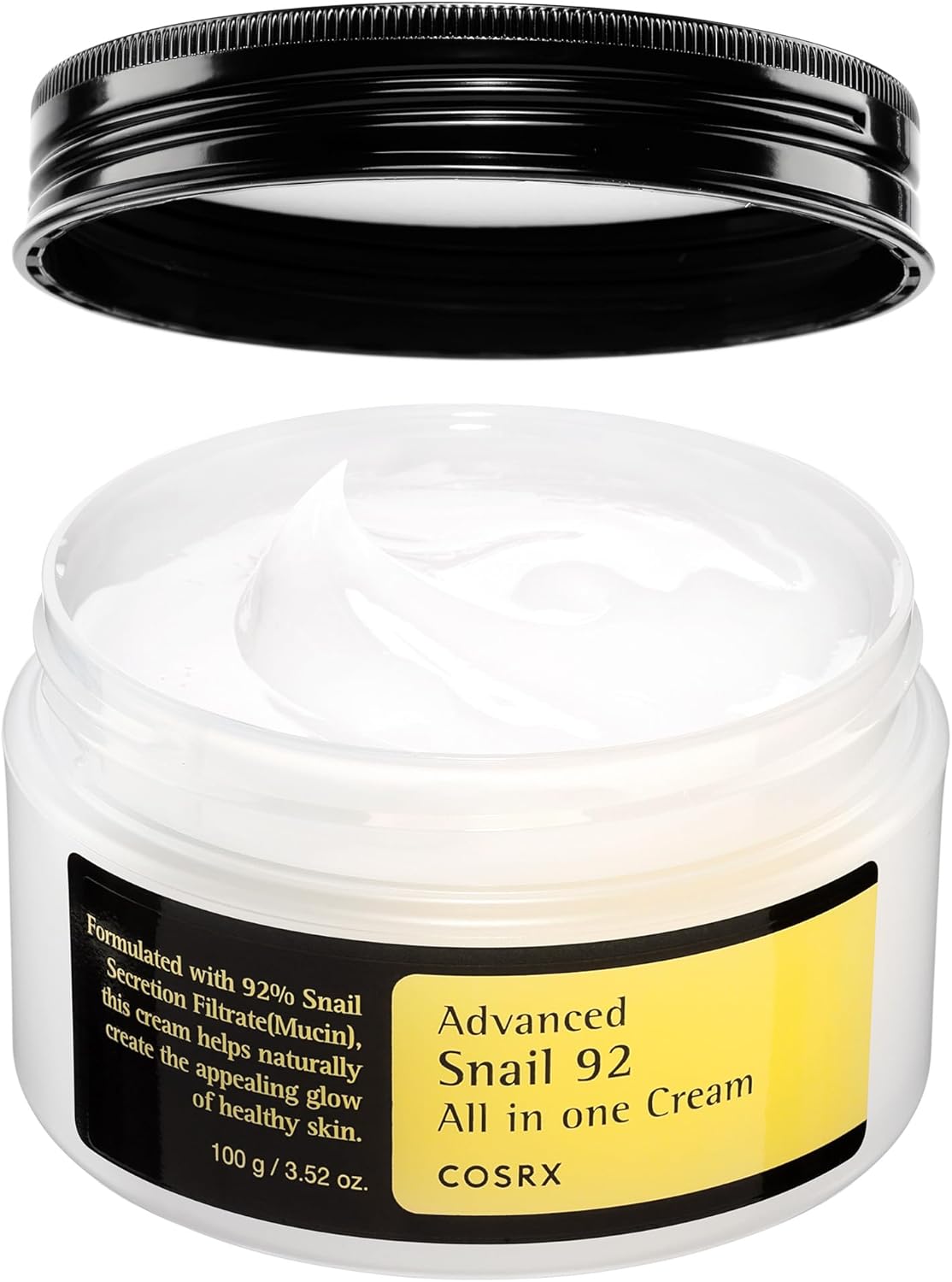 COSRX Advanced Snail 92 All in One Cream Korean Snail Mucin Face Cream & Gel Moisturiser for Dry Sensitive and Anti Aging Skin, Daily Soothing and Moisturising Cream, Korean Skincare 100g