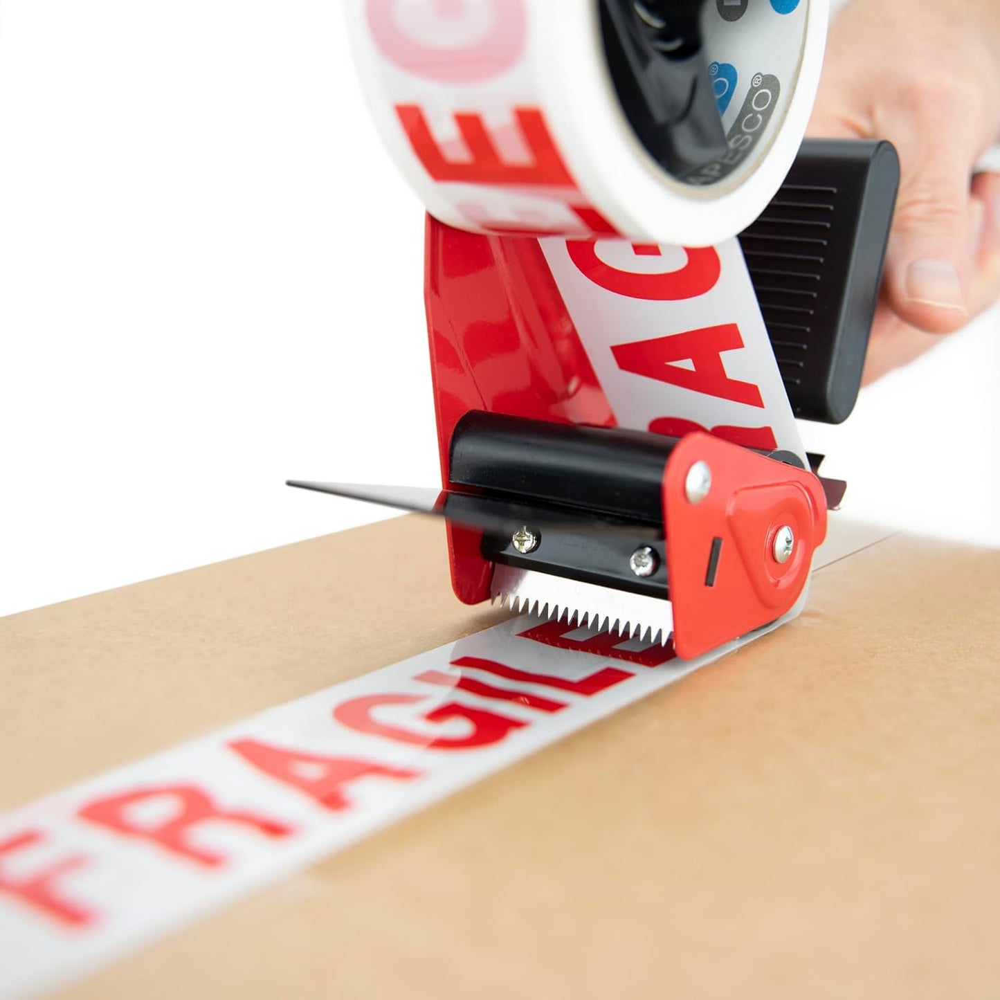 Rapesco 1618 Germ-Savvy Antibacterial 960 Packing Tape Dispenser with 2 ‘Fragile’ Packing Tapes