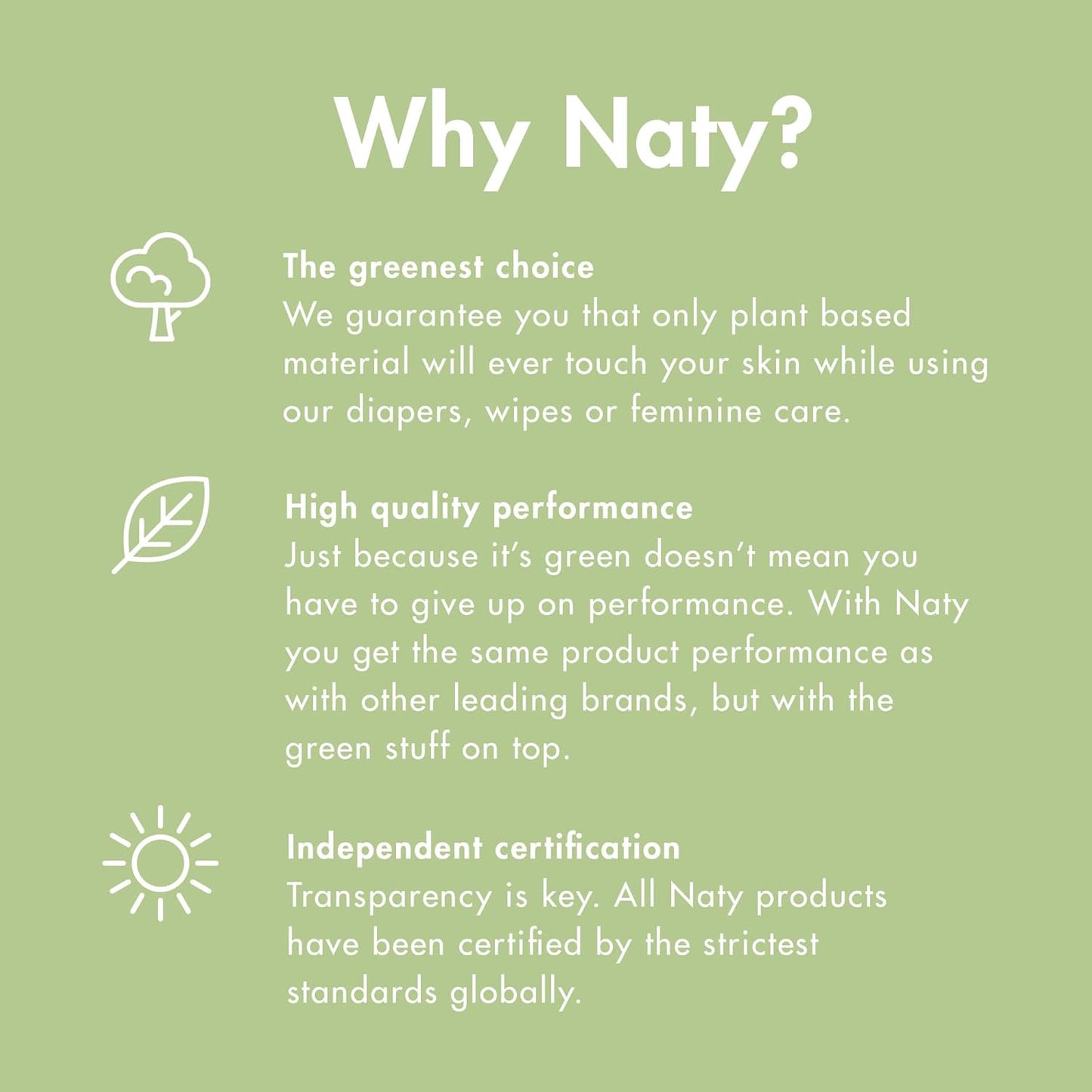 Eco by Naty Ecological Disposable Bags - Baby Nappy Sacks, 100% Compostable and Biodegradable (Pack of 50 pieces)
