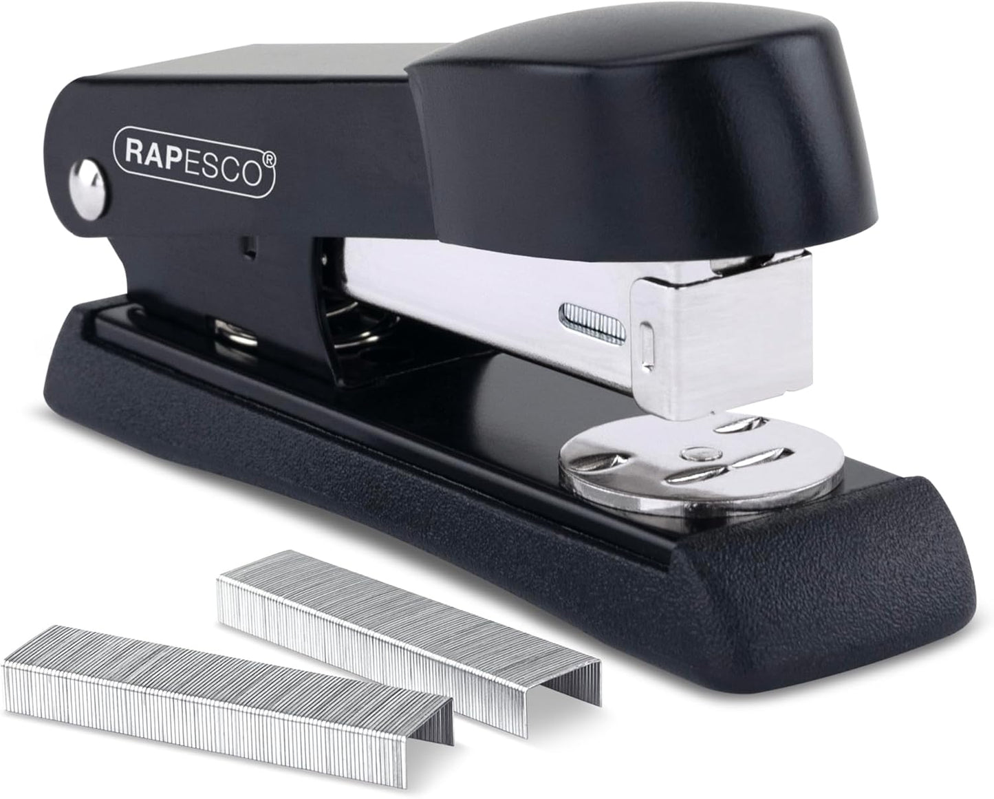 Rapesco A52600B3 Minno Half Strip Stapler, 20 Sheet Capacity, Black