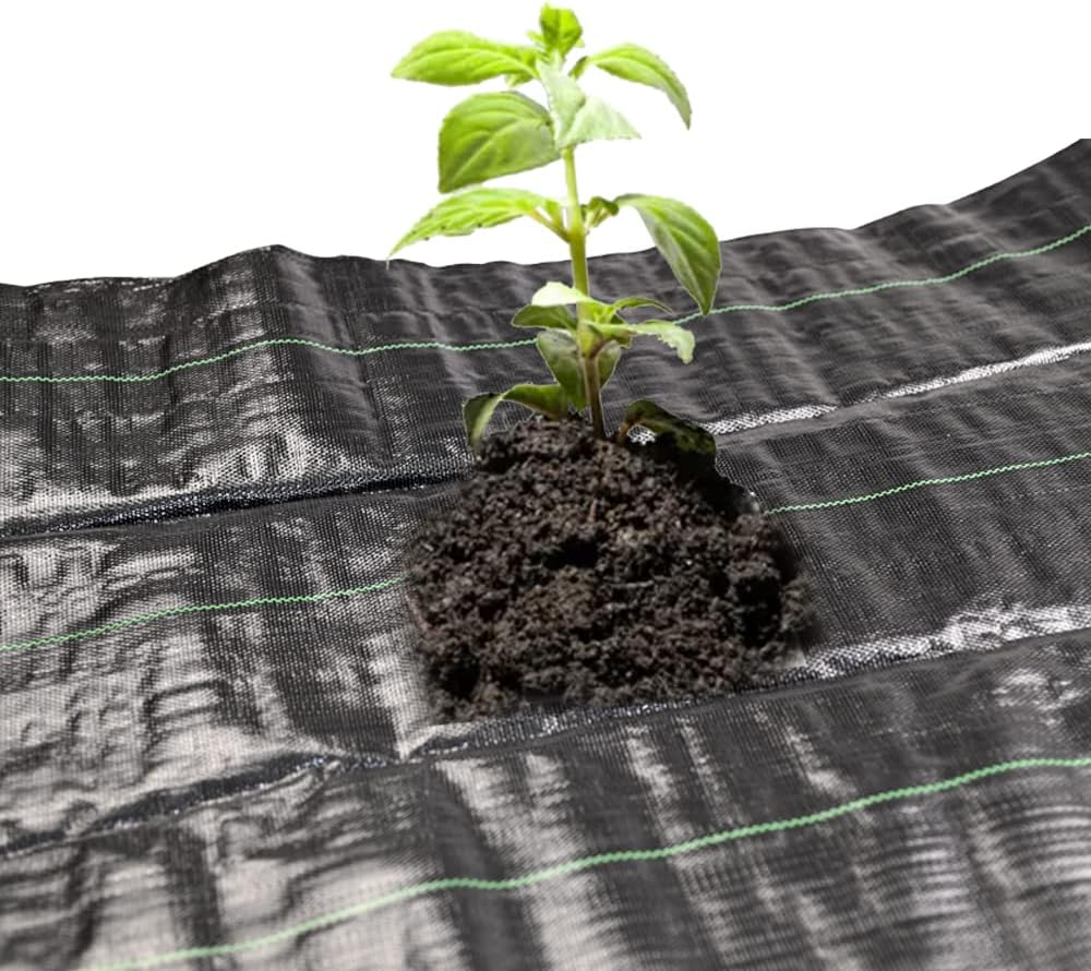 Ram® Heavy Duty Weed Fabric Control 2M X 5M Weed Control Fabric Ground Cover Membrane UV Stabilised Weed Fabric For Patios Garden Flower Beds Landscaping (2M X 5M)