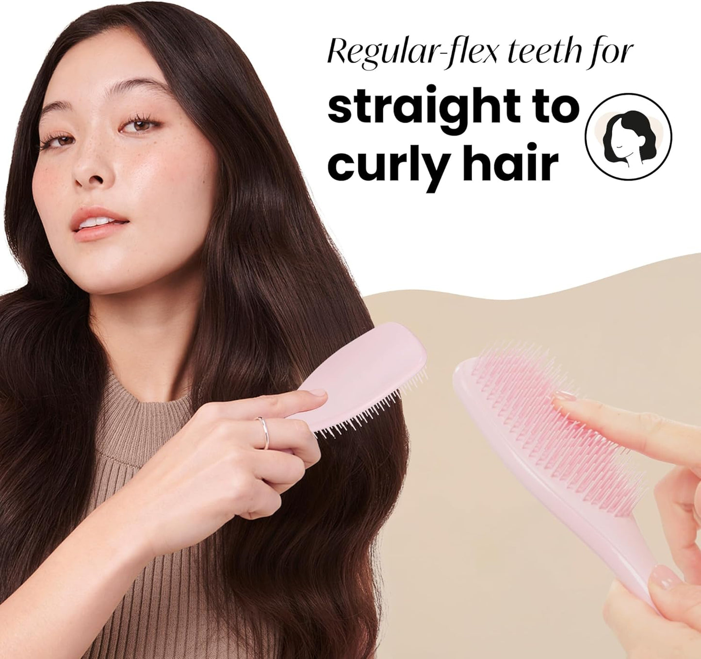 Tangle Teezer The Ultimate Detangler Hairbrush | For Wet & Dry Hair | Detangles All Hair Types | Reduces Breakage, Eliminates Knots | Two-Tiered Teeth & Comfortable Handle | Millennial Pink
