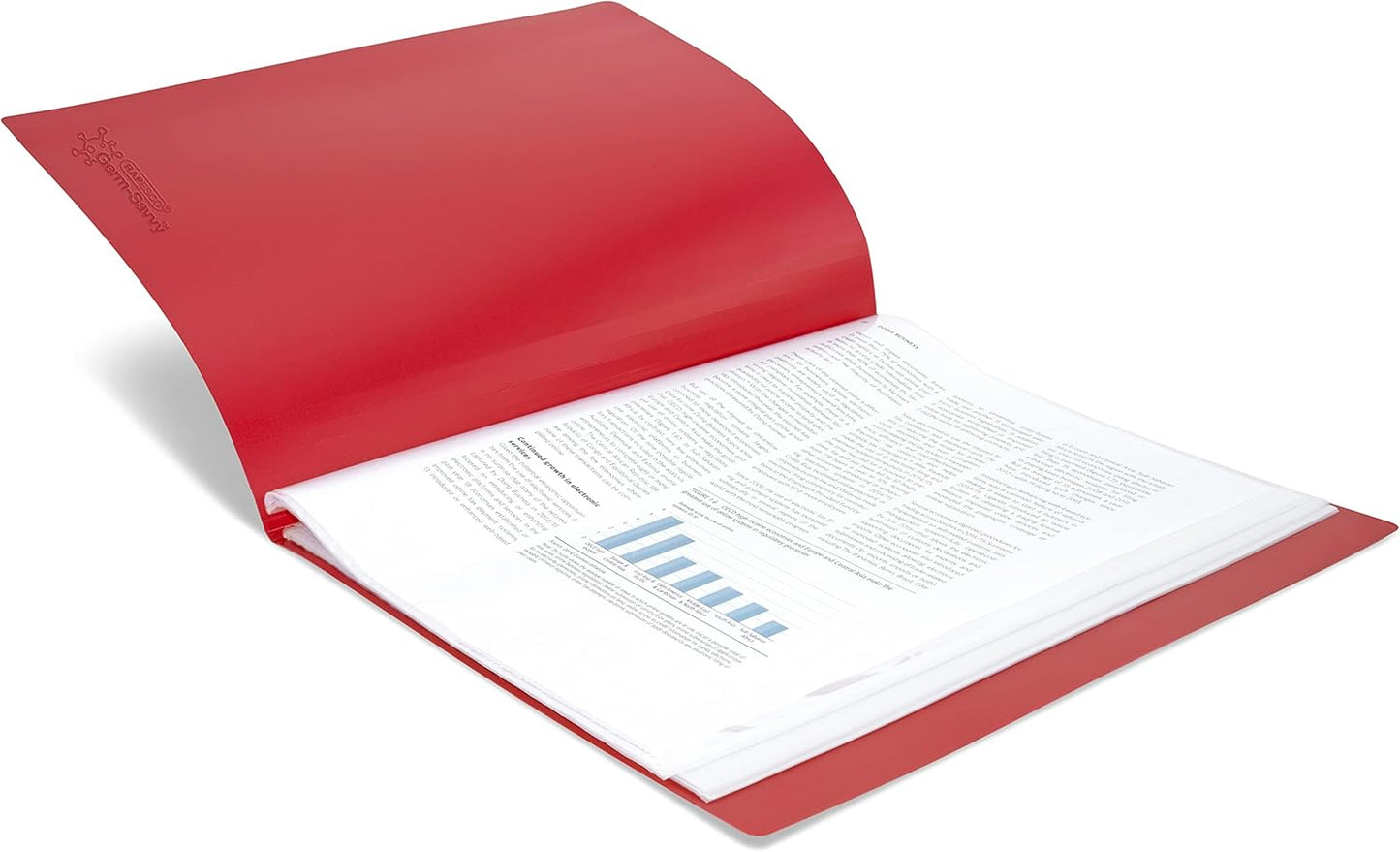 Rapesco 1676 Presentation Folder with Antibacterial Protection, 40 Pockets, A4, Red, Pack of 2