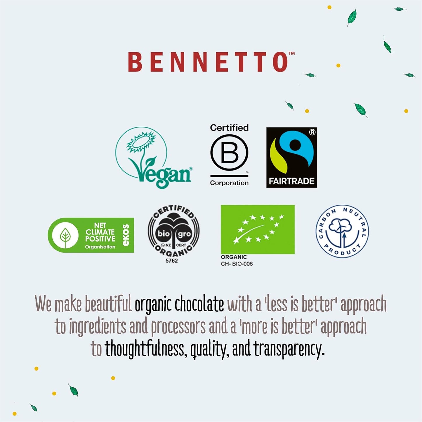 70% Organic Dark Rich, plain dark chocolate with 70% cocoa. Certified organic, Fairtrade, and net climate positive. Beautiful gifts for everyone. 3x 80g Full Size Bars.