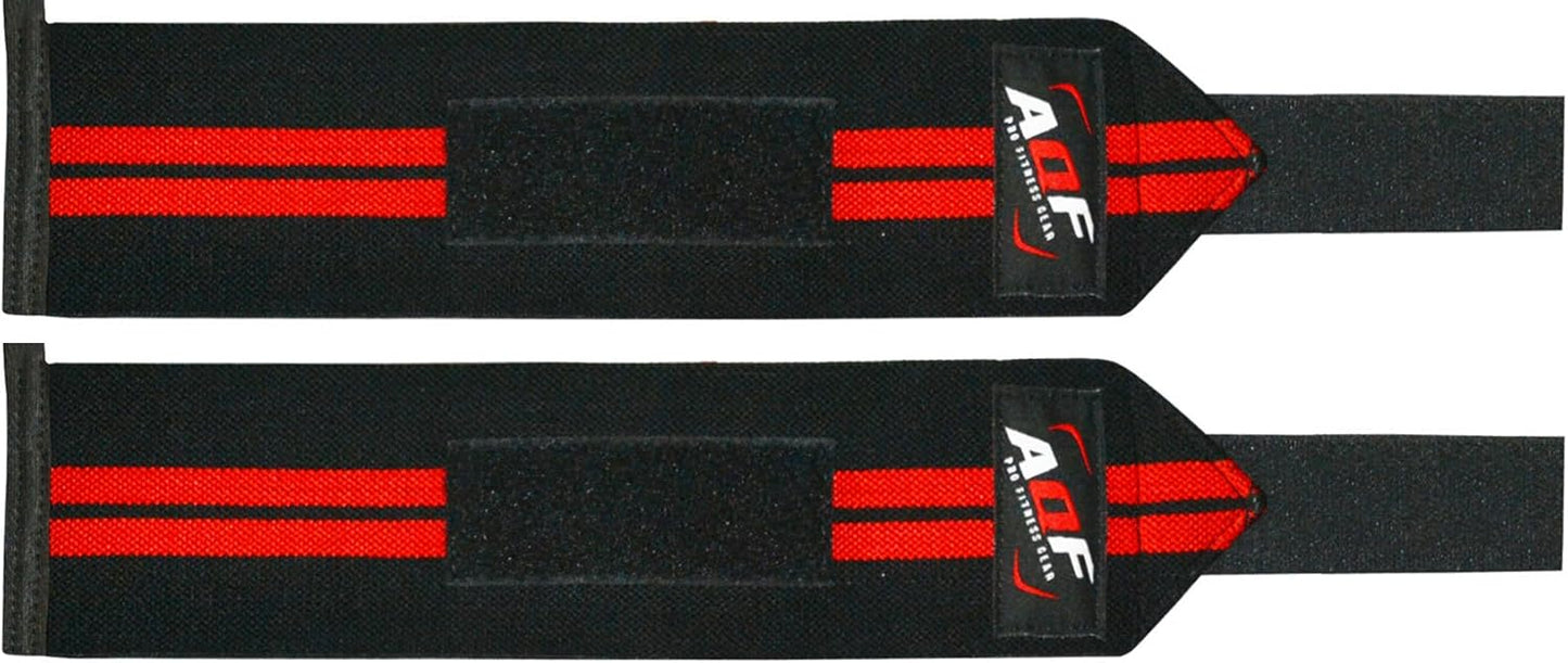AQF Power Weight Lifting Wrist Wraps Supports Gym Training Fist Straps - Sold as Pair & One Size Fits All