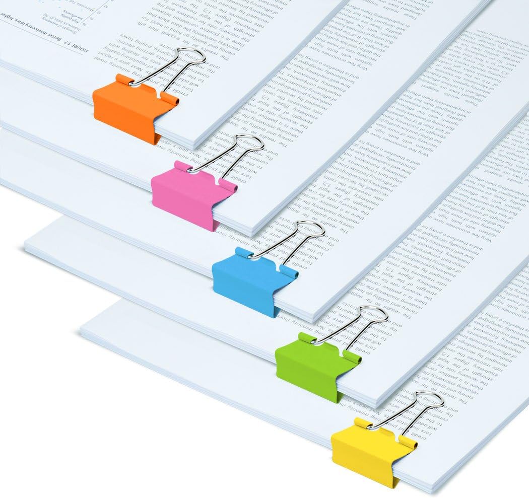 Rapesco FBC19COL 19 mm Foldback Clips, Assorted Colours, Pack of 10