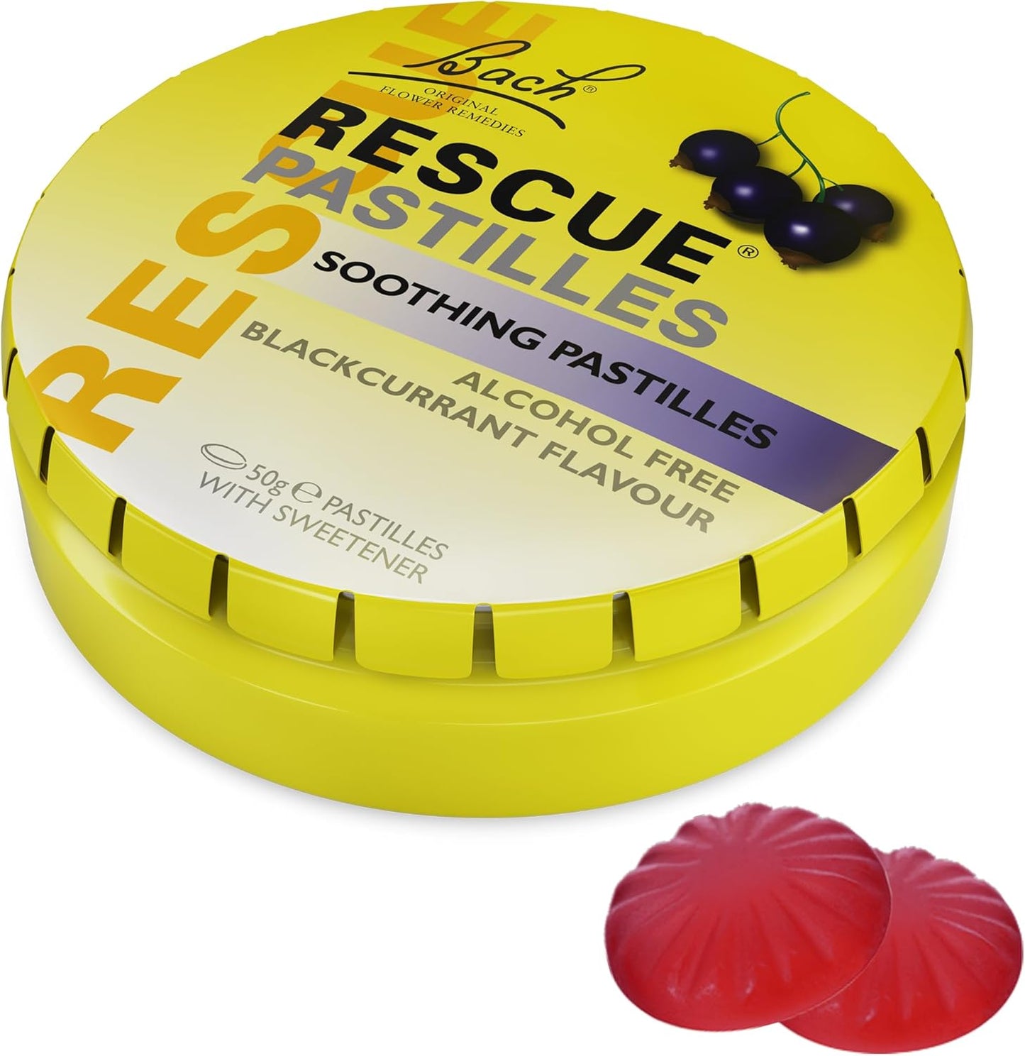 Rescue Remedy Pastilles (Blackcurrant), Soothing Emotional Wellness Pastilles, Travel Size On The Go Calming Pastilles, Alcohol-Free, Sugar Free, Natural Flower Essences
