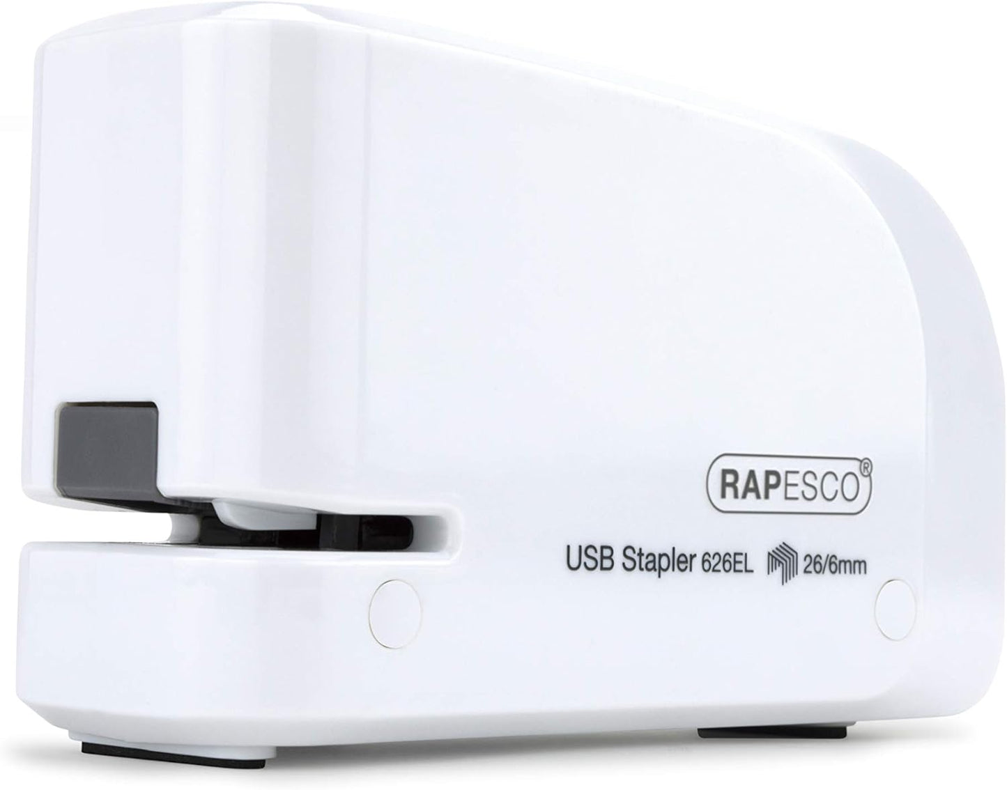 Rapesco 1453 626EL Automatic USB/Battery Stapler with 1000 26/6mm Staples, 15 Sheet Capacity, White
