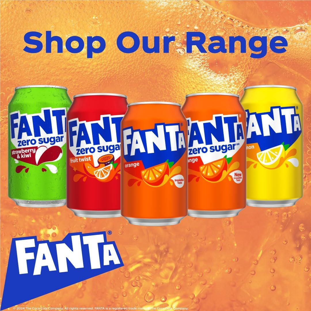 Fanta Zero Orange Soft Drink Can 330 Ml (24 cans)