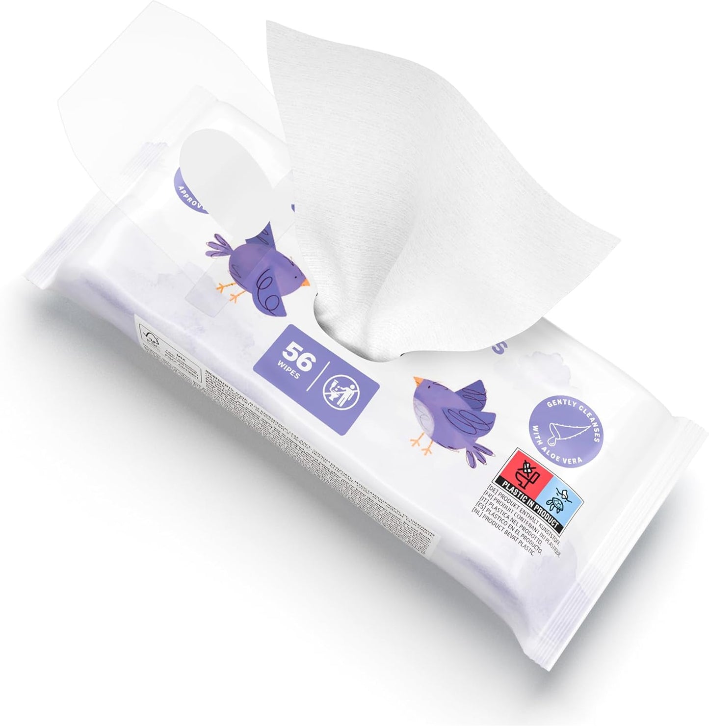 Amazon Brand – Mama Bear Sensitive Unscented Baby Wipes, 336 Count (6 Packs of 56)