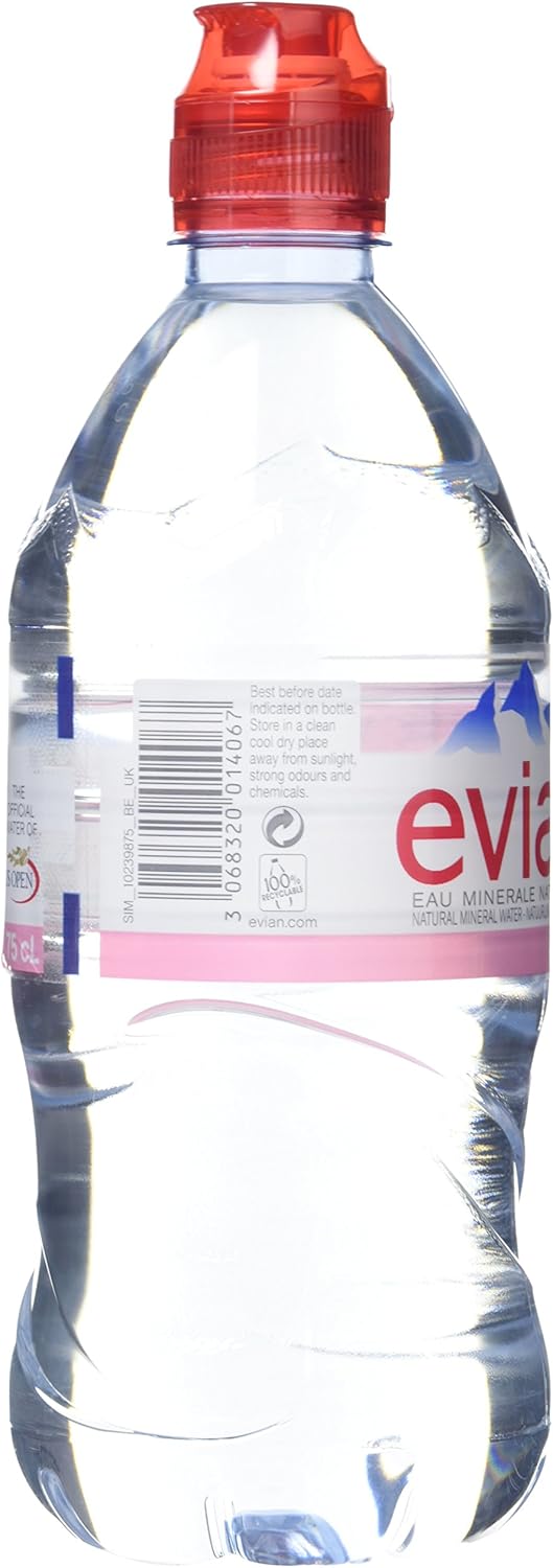 Evian Still Sports Action Natural Mineral Water 75 cl (Pack of 12)
