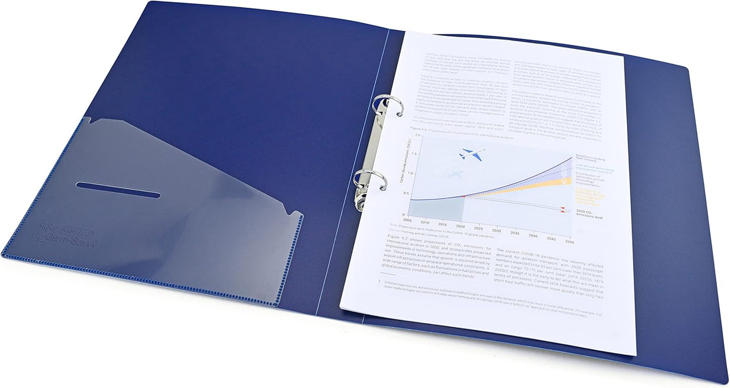 Rapesco 1660 2-Ring Binder with Antibacterial Protection, 35 mm Spine, A4, Blue, Pack of 4