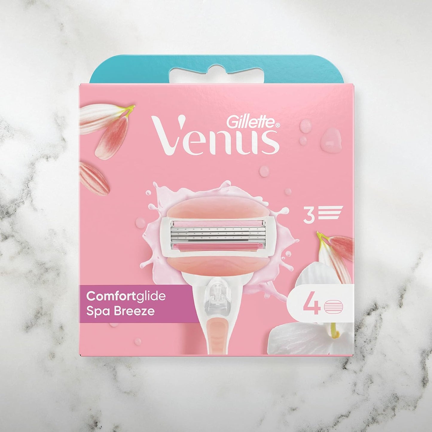 Gillette Venus Comfortglide Spa Breeze Women's Razor Blade Refills, Pack of , 3 built-in blades for a smooth, close shave that lasts