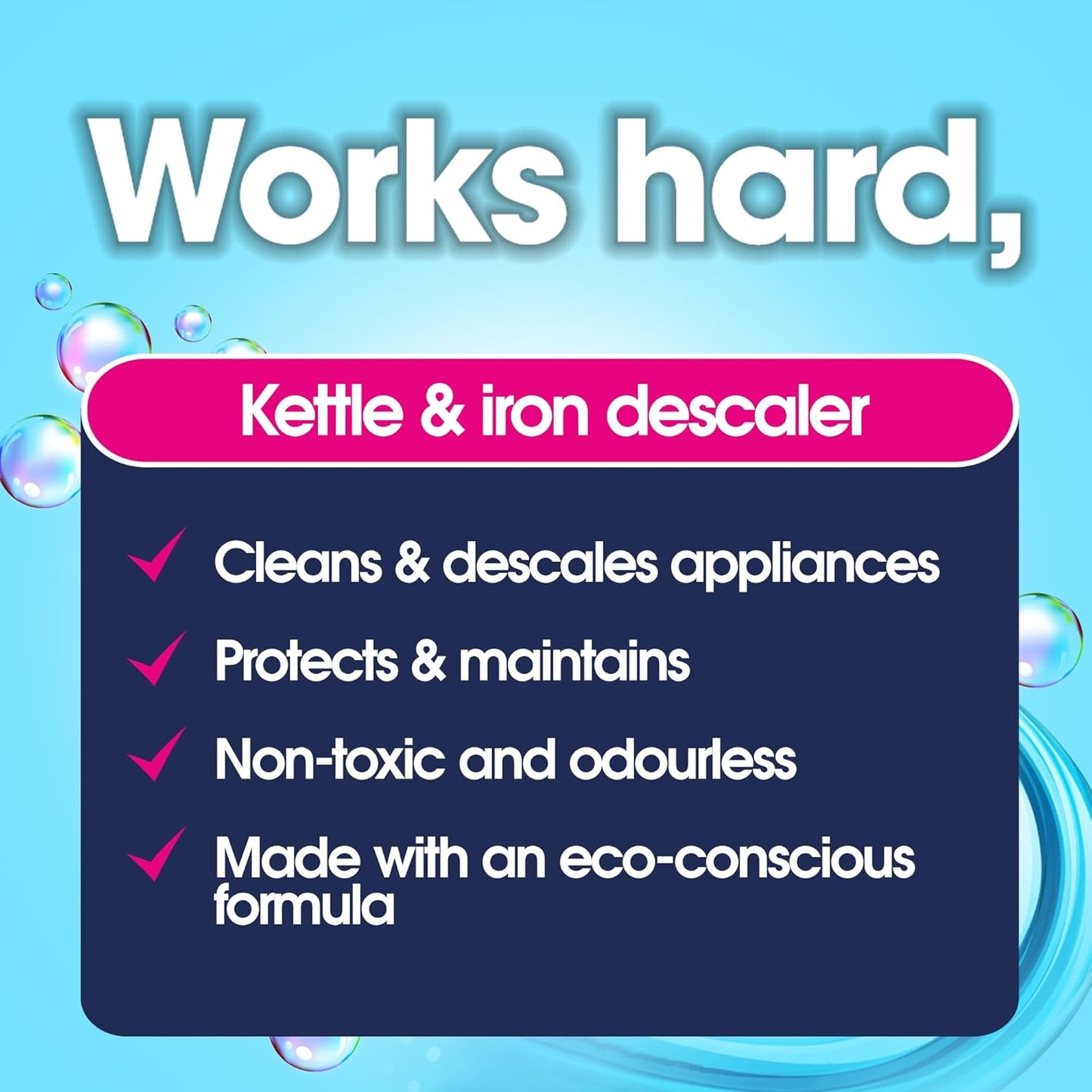 Ecozone Kettle and Iron Descaler, Internal Cleaner & Scale Remover for Kitchen & Home Appliances, limescale Prevention Sachets, Easy To Use, Natural Vegan & Non Toxic Eco-Safe Formula (3 Treatments)