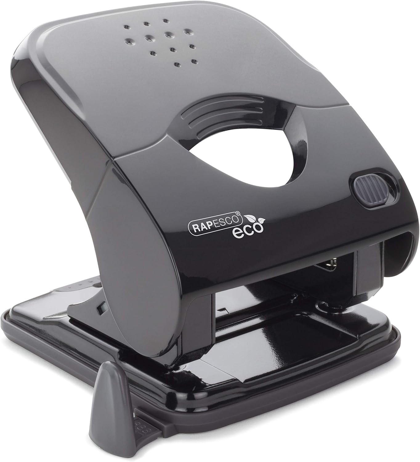 Rapesco 1525 ECO X5-40ps Less Effort 2 Hole Punch, 40 Sheet Capacity, Black