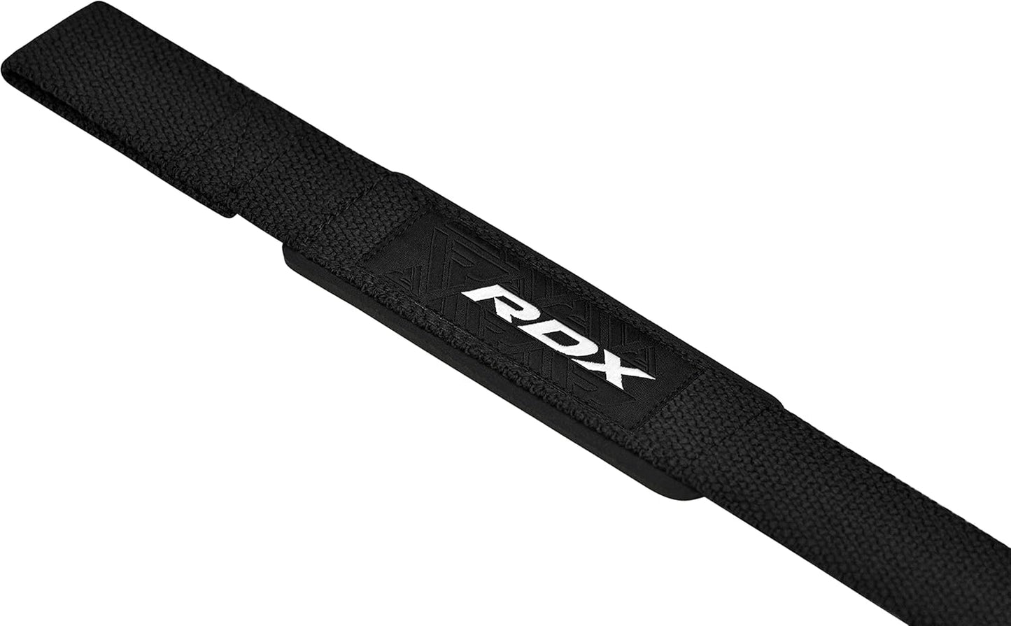 RDX Weight Lifting Straps Deadlifting Powerlifting, 5MM Neoprene Wrist Support, Anti Slip 60CM Hand Bar Grip, Heavy Duty Bodybuilding Weightlifting Workout, Soft Cotton, Strength Training Gym Fitness