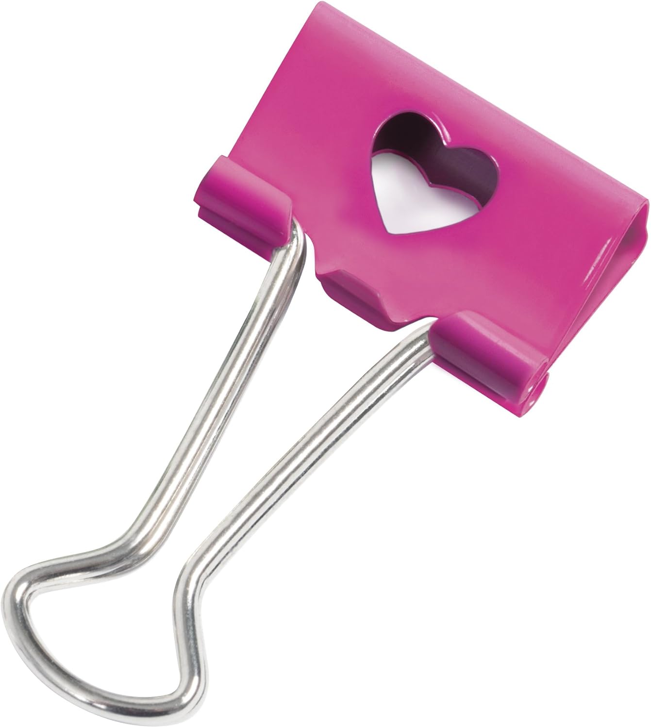 Rapesco 1426 32 mm Heart Foldback Clips, Hot Pink, Pack of 20