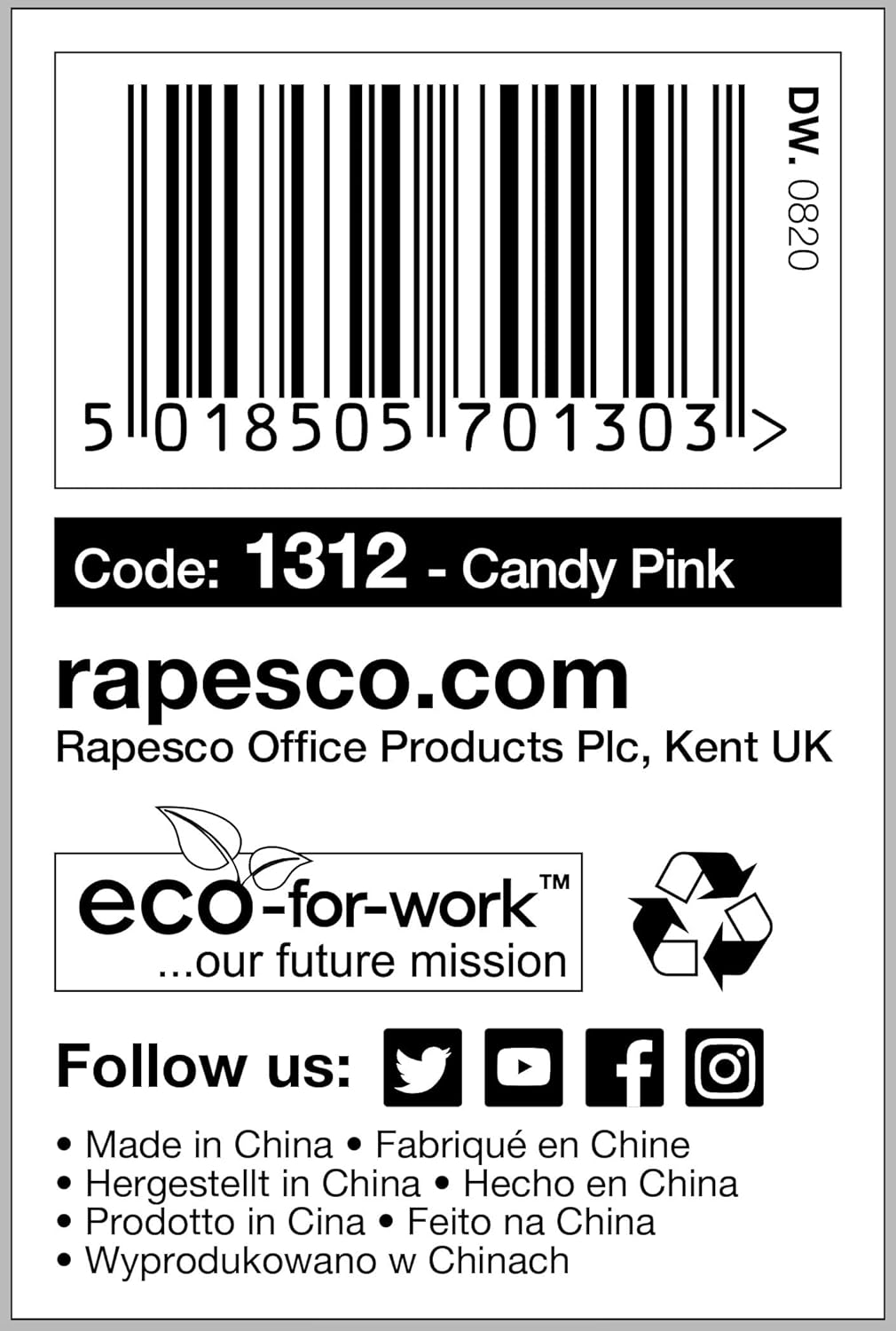 Rapesco 1312 Supaclip 40 Refill Clips, Candy Pink, Pack of 100