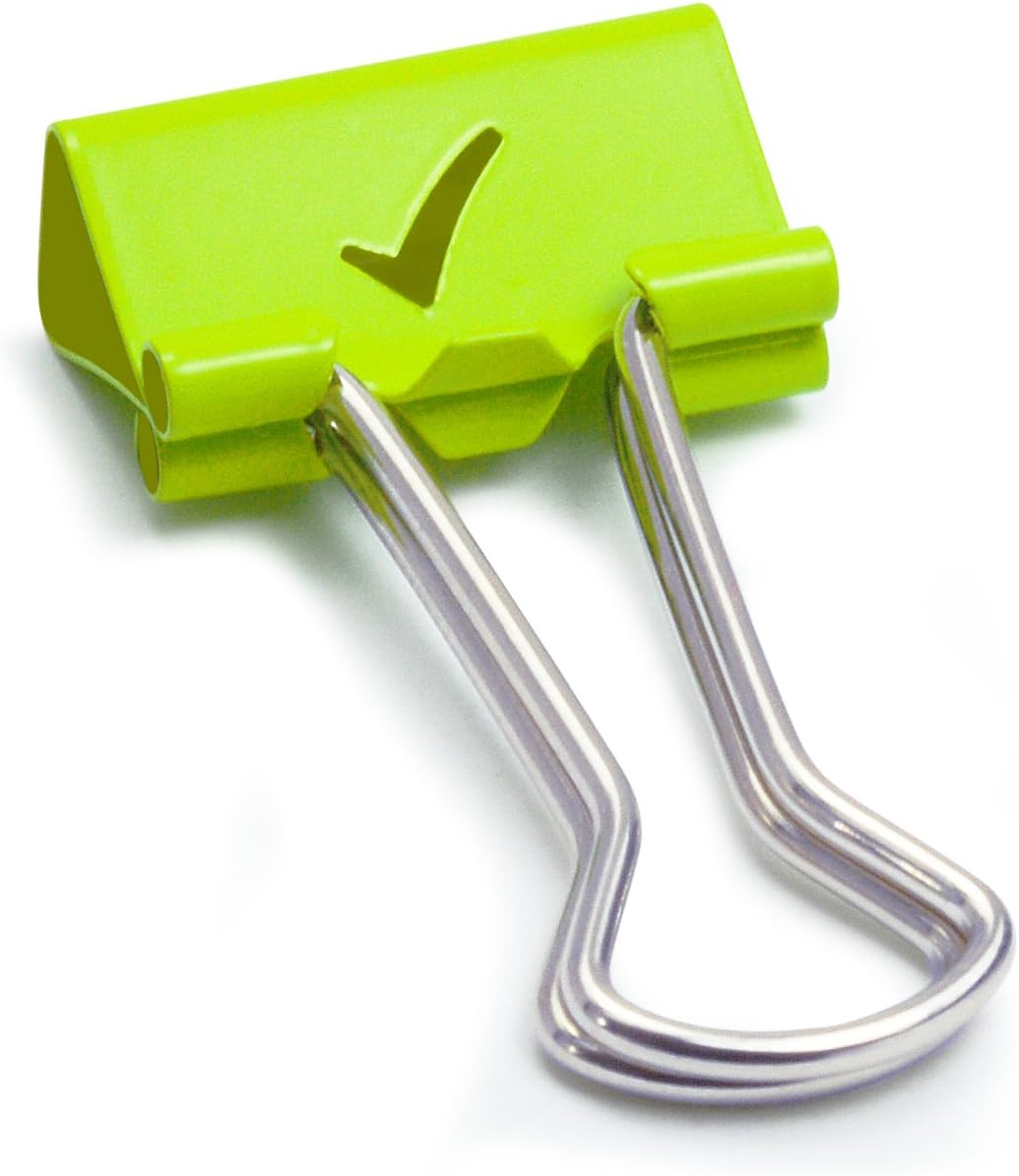 Rapesco 1421 19 mm Tick Foldback Binder Clips, Green, Pack of 80