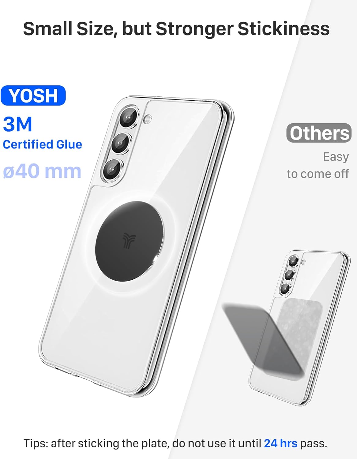 YOSH Car Phone Holder, Magnetic Phone Holder with Strong Upgraded Magnets, Super Stable Air Vent Cradle Compatible with iPhone & Samsung Includes Metal Plates, Car Accessories