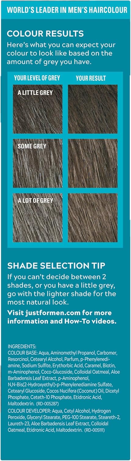Just for men Moustache & Beard Medium Brown Dye, Eliminates Grey for a Thicker & Fuller Look – M35