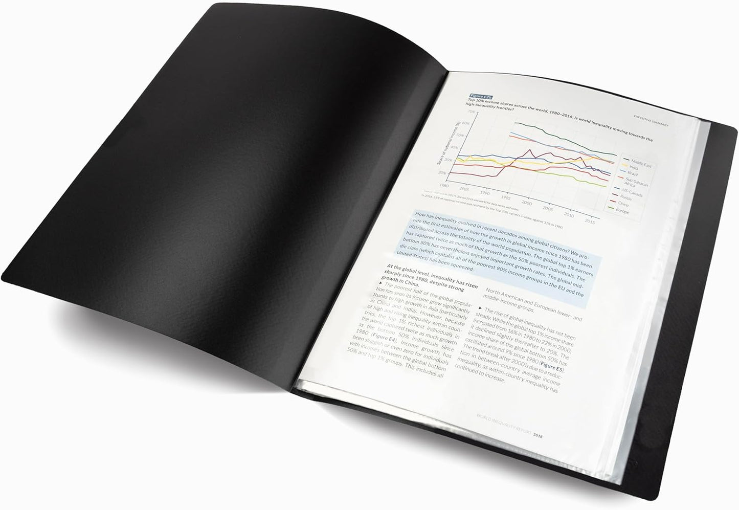 Rapesco 0909, 20 Pocket A4 Presentation Display Book, Black