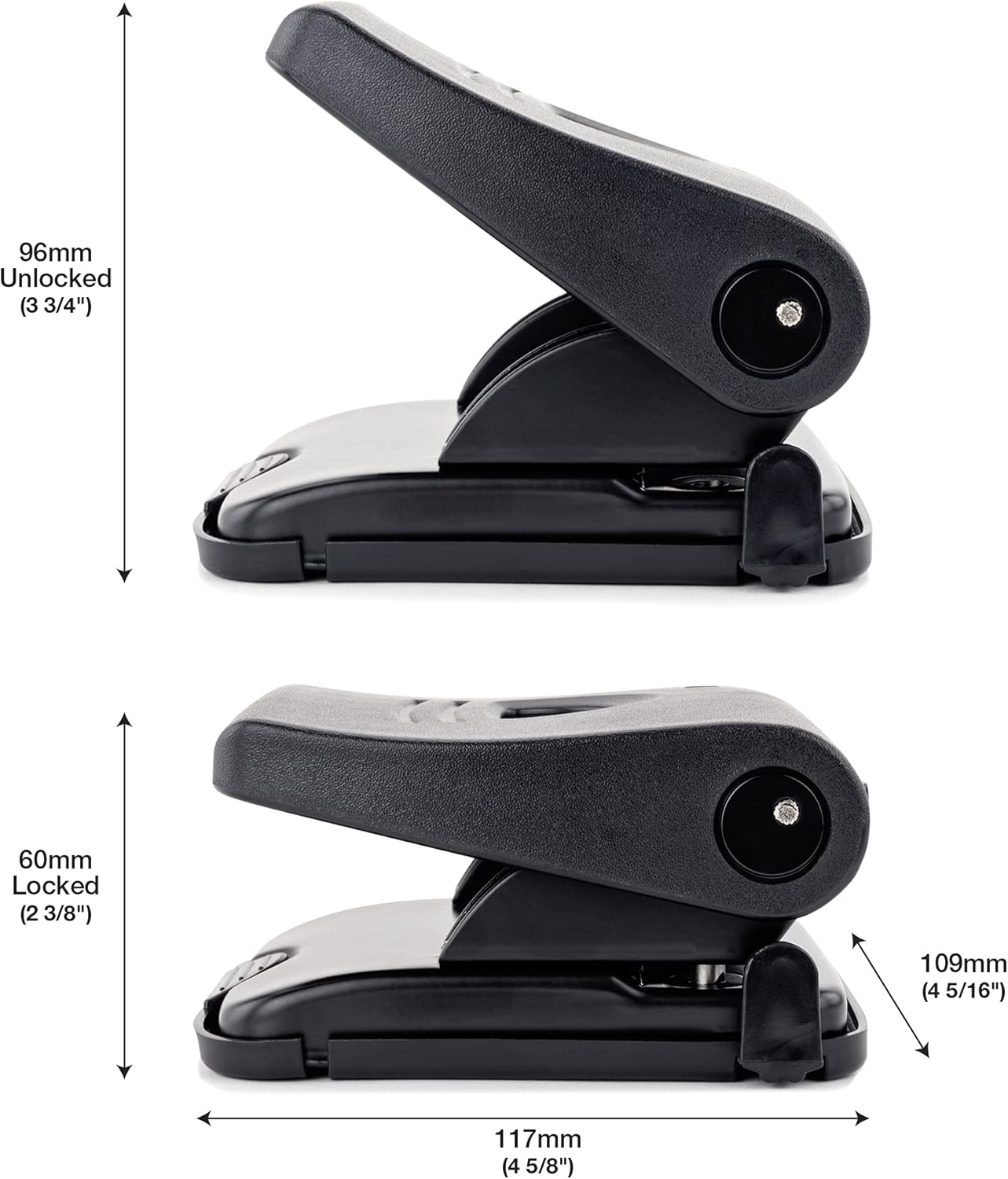 Rapesco PF827PB2 Germ-Savvy Antibacterial, 827-P 2-Hole Punch, 30 Sheet Capacity, Black