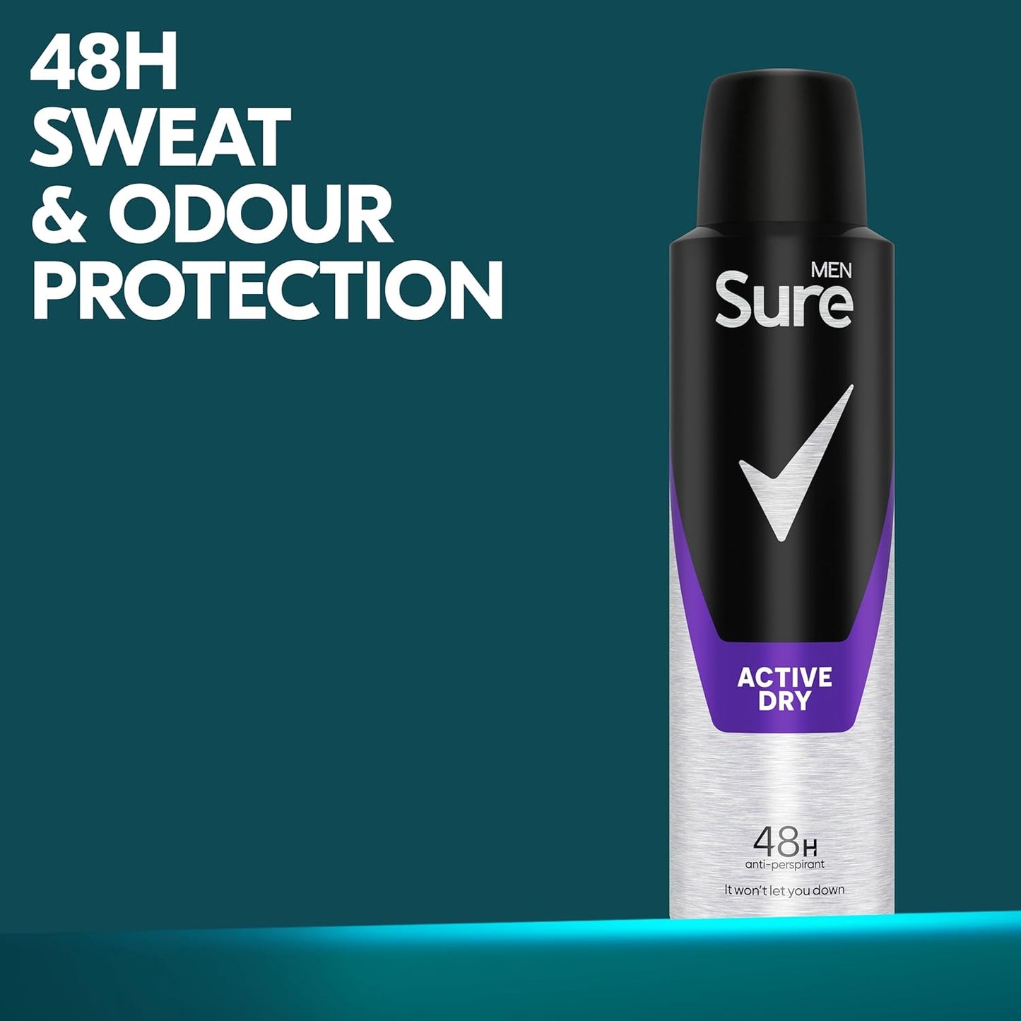 Sure Men Active Dry Anti-perspirant Deodorant Aerosol 48h protection anti-perspirant deodorant spray for effective sweat and odour protection 6x 150 ml