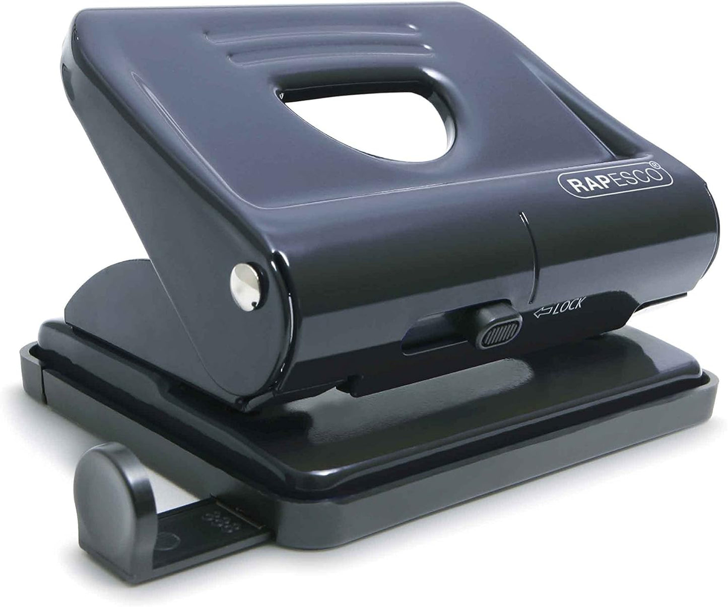 Rapesco PF820MB1 820 2-Hole Metal Punch, 22 Sheet Capacity, Black