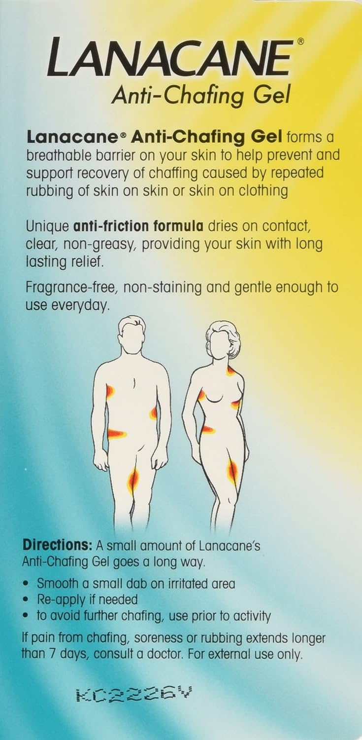 Lanacane Anti-Chafing Gel 28g - Long-Lasting Itch Relief for Thighs, Legs, Bra, Underarms, and Under Breast - Multi-Purpose Rash Treatment Medication