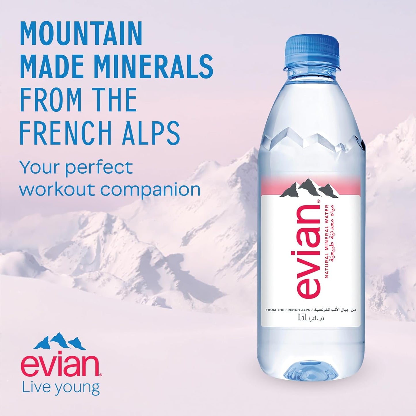 Evian Prestige Mineral Water 24 Bottles 500 ml