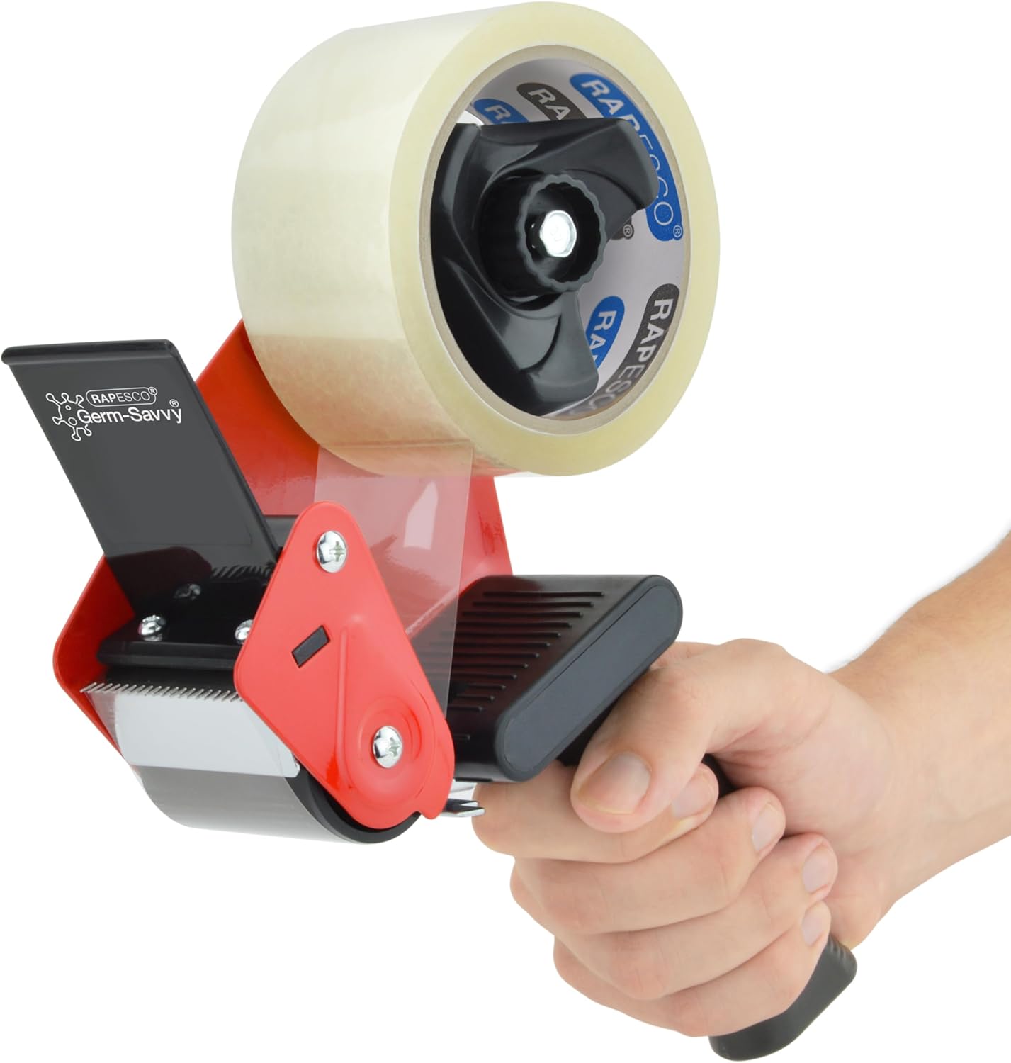 Rapesco 1790 Germ-Savvy Antibacterial 960 Packing Tape Dispenser with 1 Clear Packing Tape