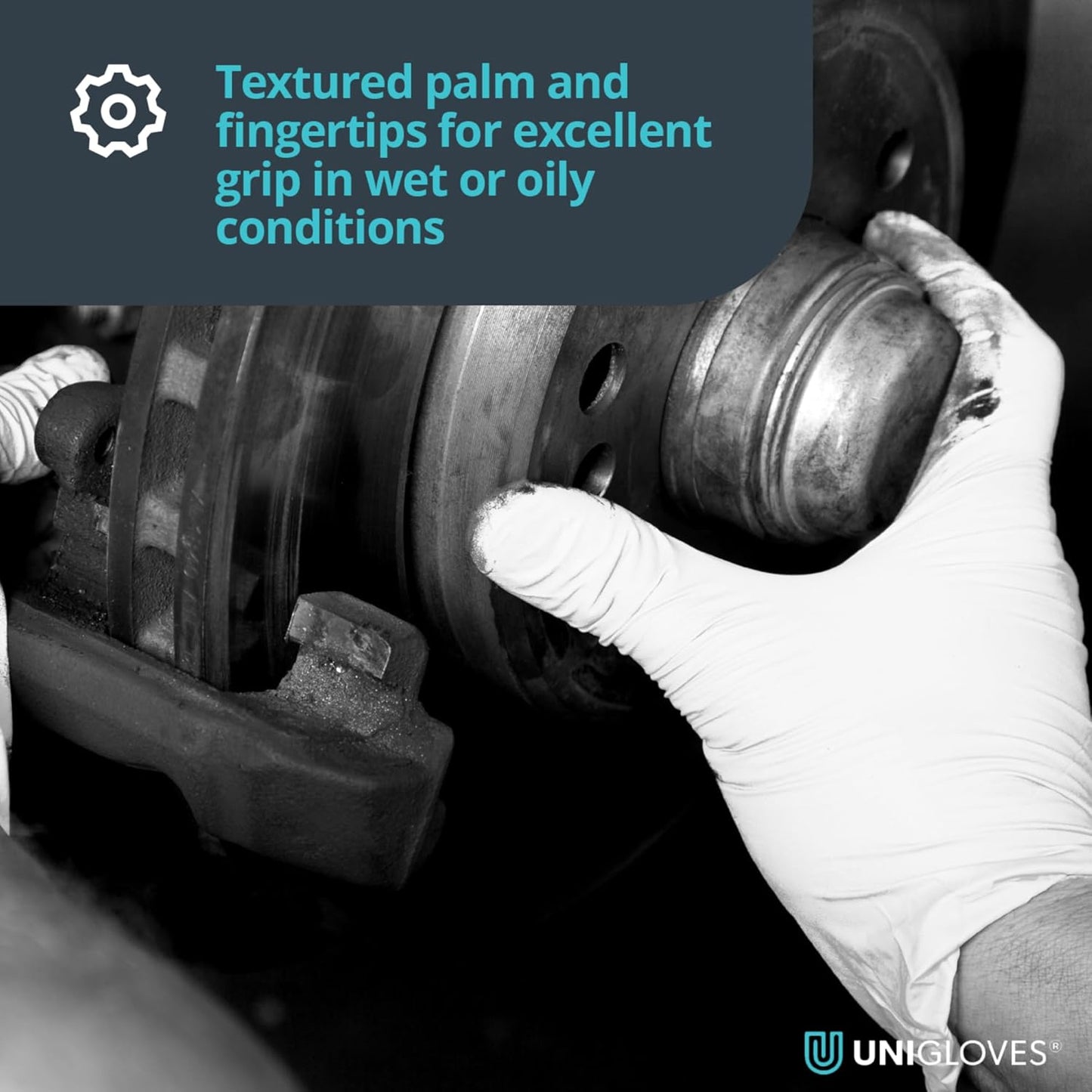 Unigloves Vitality Nitrile GD0031 Moisturising Examination - Multipurpose, Powder and Latex Free Disposable Gloves, Box of 100 Gloves, White, Extra Small