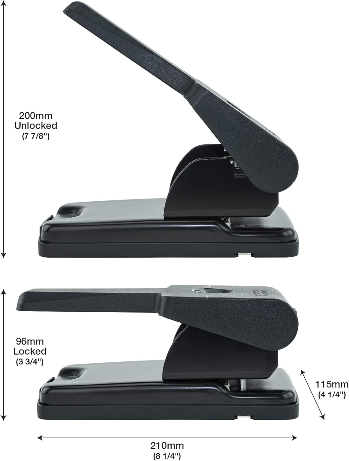 Rapesco 1631 Germ-Savvy Antibacterial HD865-P Heavy Duty 2-Hole Punch, Black