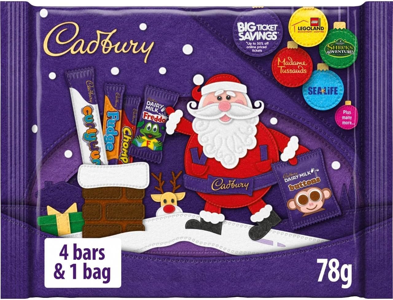 Cadbury Chocolate Selection Pack 78g Selection Boxes Christmas Dairy Milk Chocolates For Kids Stocking Fillers School Office Parties Bulk Xmas Fillers Santa Bundle Festive Chocolate Hamper (1 Pack)