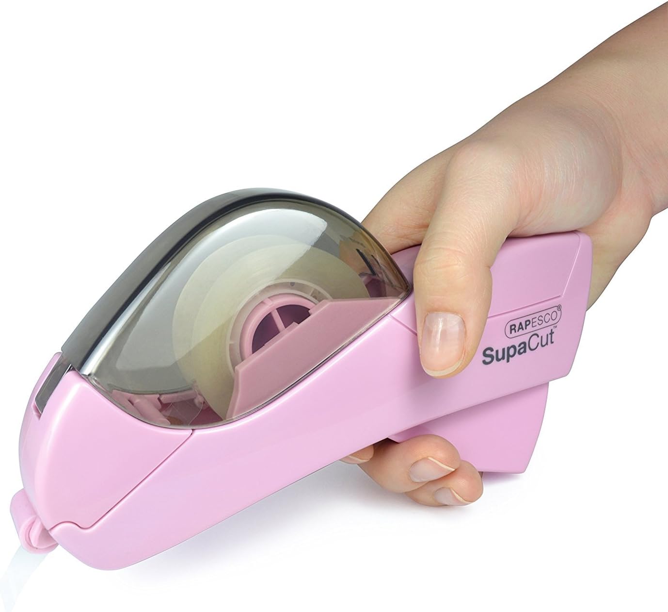 Rapesco 1441 SupaCut Tape Dispenser with 2 Tape Rolls, Candy Pink