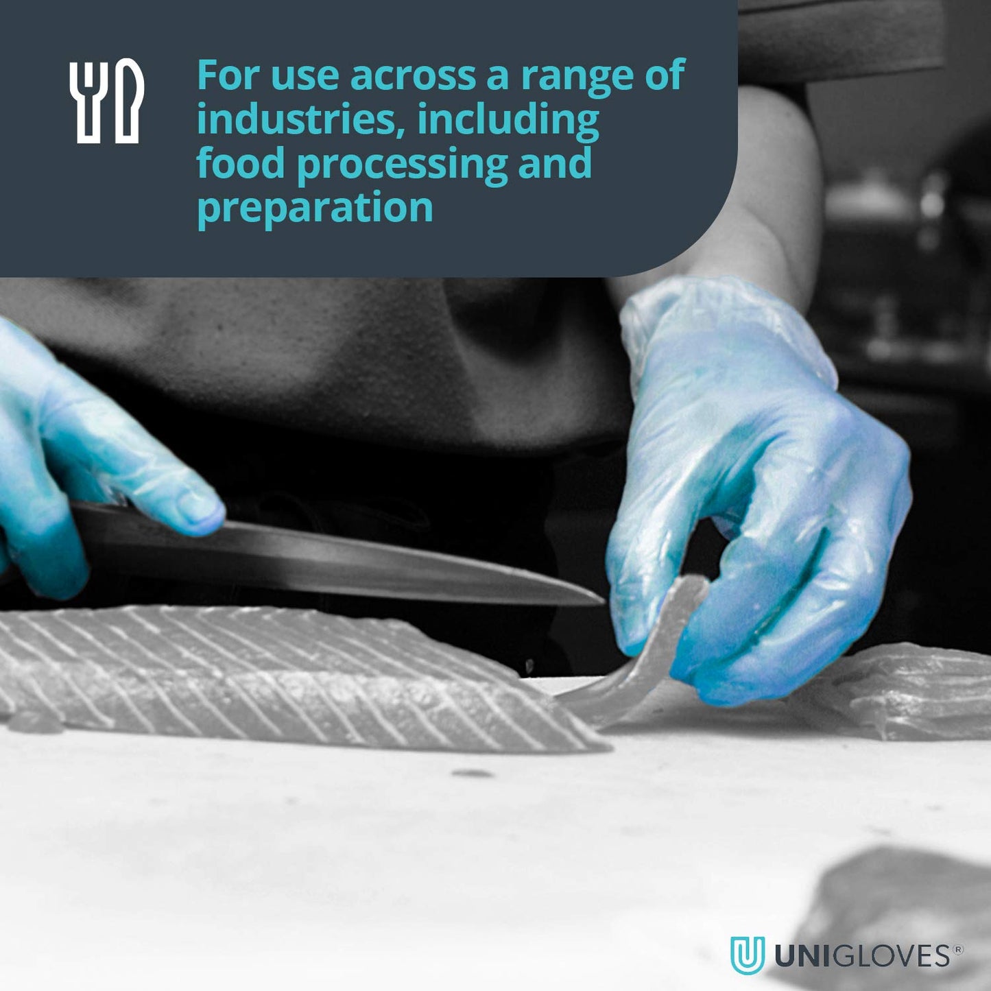 Unigloves Unicare Clear Vinyl GS0063-A Examination - Multipurpose, Powder Free and Latex Free Disposable Gloves, Box of 100 Gloves, Clear, Medium