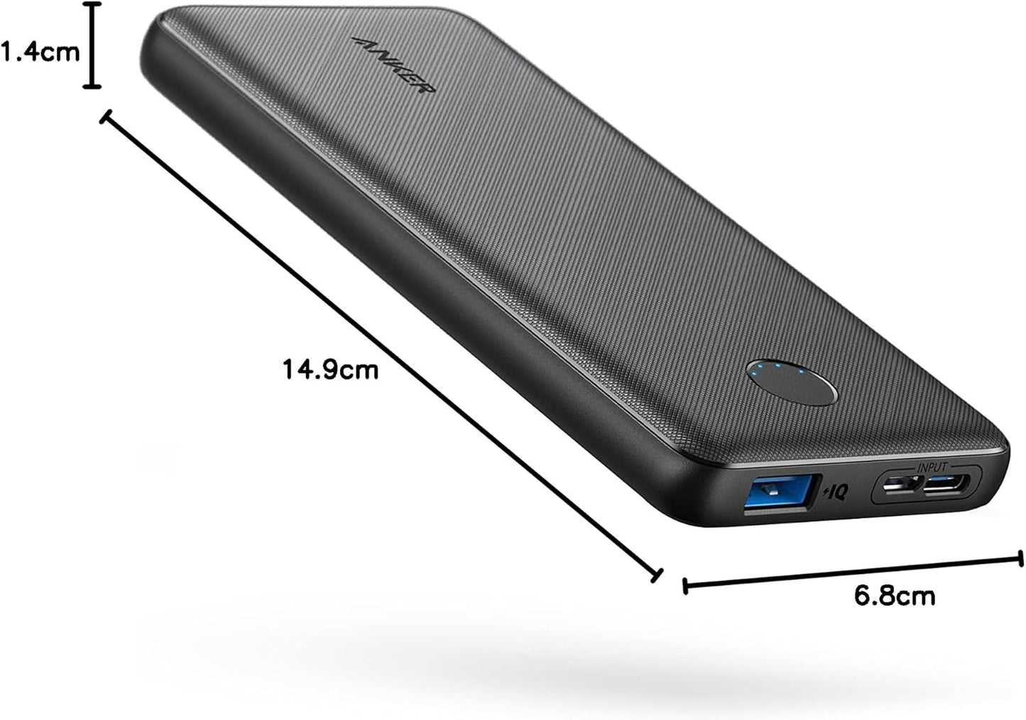 Anker Power Bank, 313 Portable Charger (PowerCore Slim 10K) 10000mAh Battery Pack with High-Speed PowerIQ Charging Technology for iPhone, Samsung Galaxy, and More