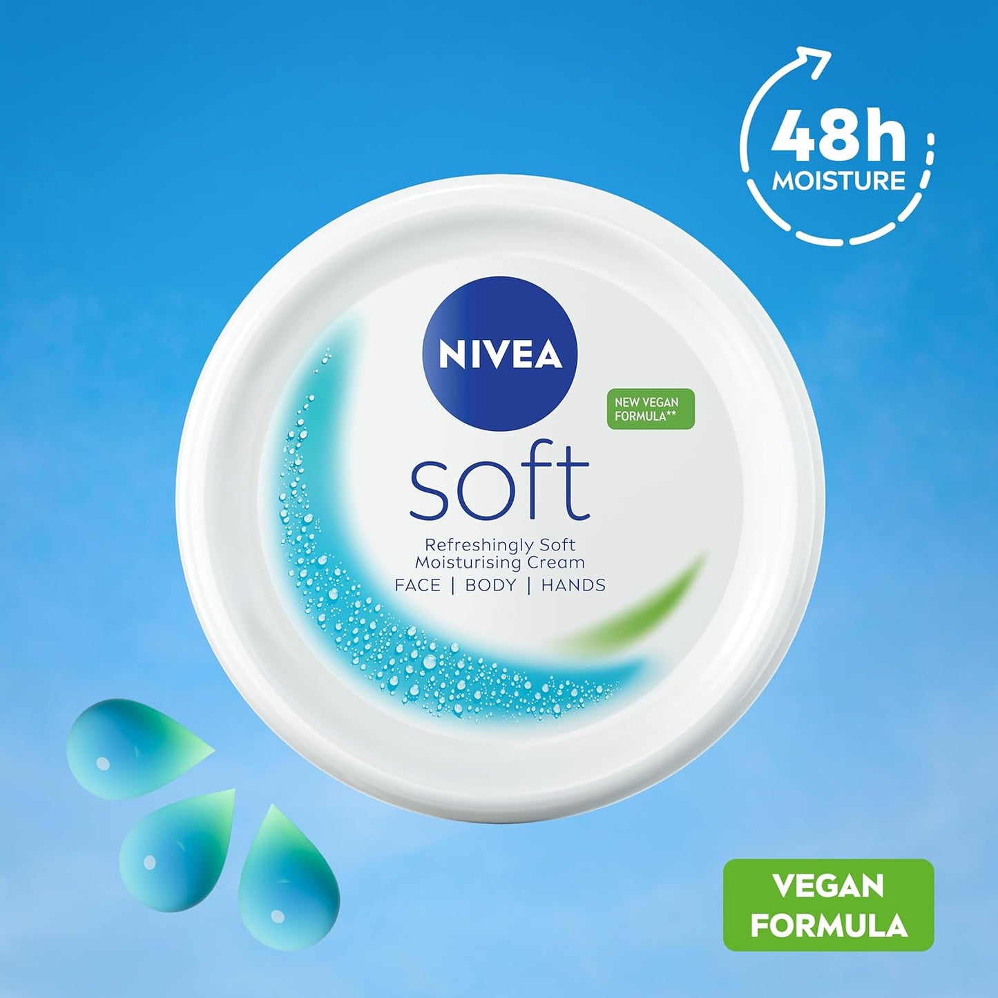 NIVEA Soft Moisturising Cream (500ml), A Moisturising Cream for Face, Body and Hands with Vitamin E and Jojoba Oil, Hand Cream Moisturises Deeply, All-Purpose Day Cream, 500 ml (Pack of 1) white