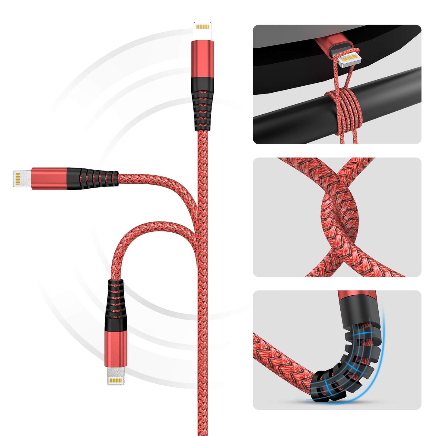 Ofuca iPhone Charger Cable, Lightning Cable 3Pack 6FT/1.8M iPhone Charger Braided Long iPhone USB Fast Charging Cable Compatible with iPhone 14/13/12/11/Pro/Xs Max/X/8/7/Plus/6S/6/SE/5S iPad and More