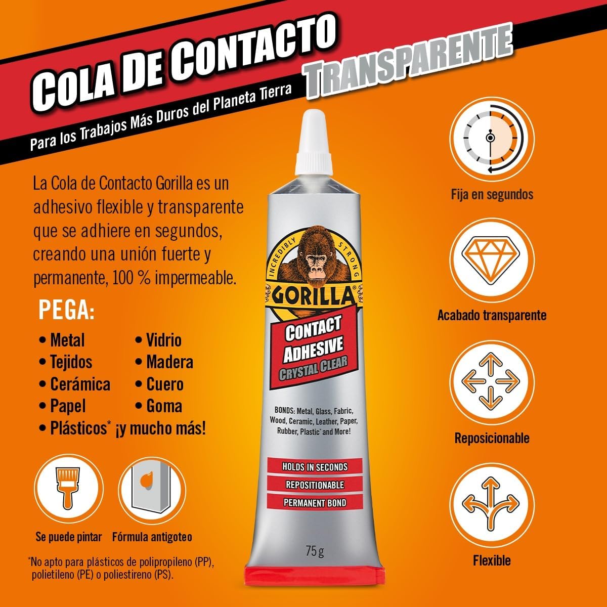Gorilla Contact Adhesive Clear 75g
