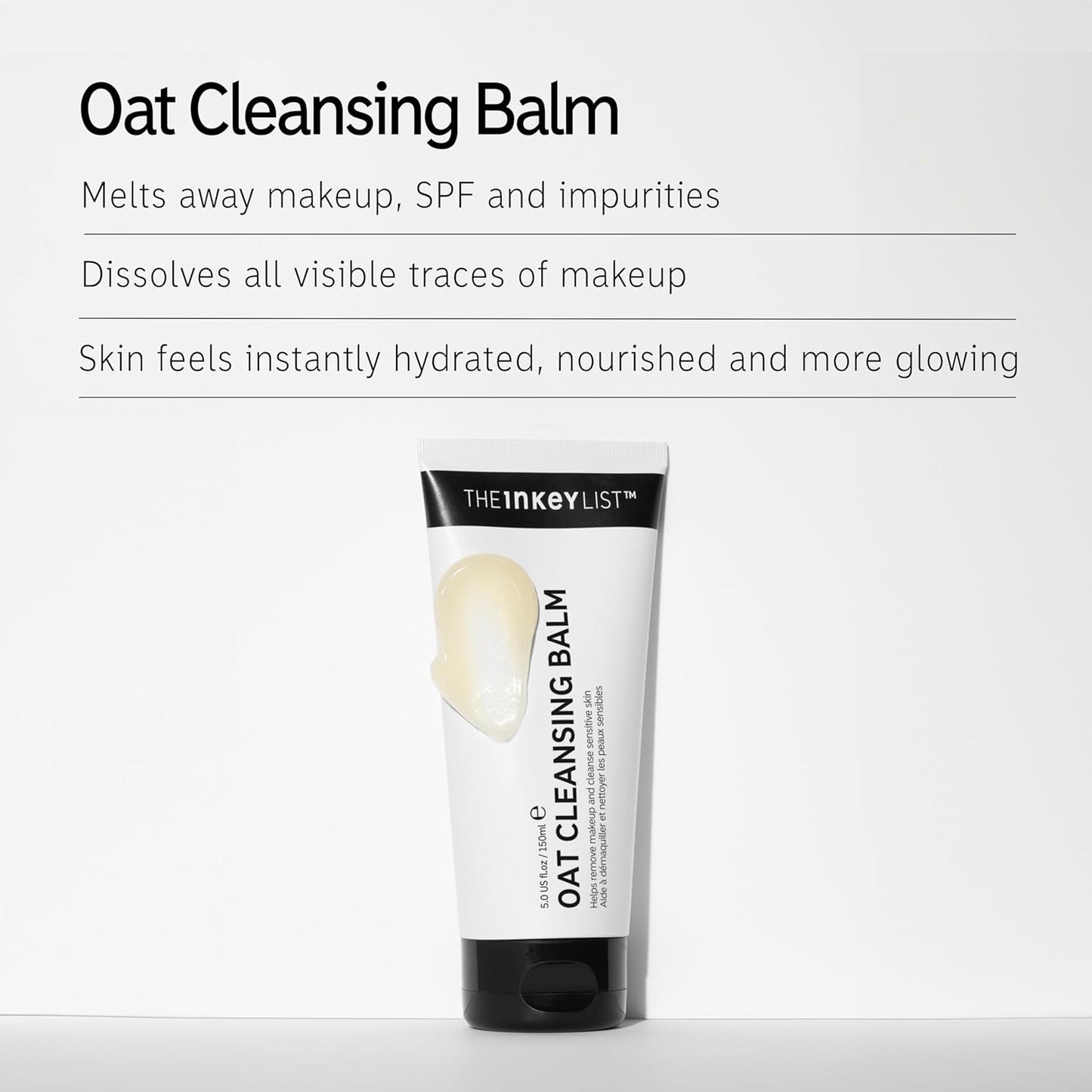The INKEY List Oat Cleansing Balm 150ml, Dissolves Makeup, Nourishing Skincare, Gentle Cleanser, Vegan Friendly, Suitable For All Skin Types