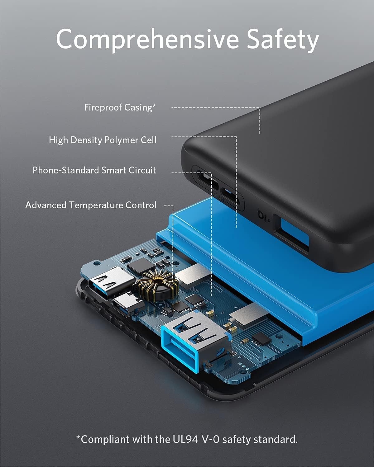 Anker Power Bank, 313 Portable Charger (PowerCore Slim 10K) 10000mAh Battery Pack with High-Speed PowerIQ Charging Technology for iPhone, Samsung Galaxy, and More