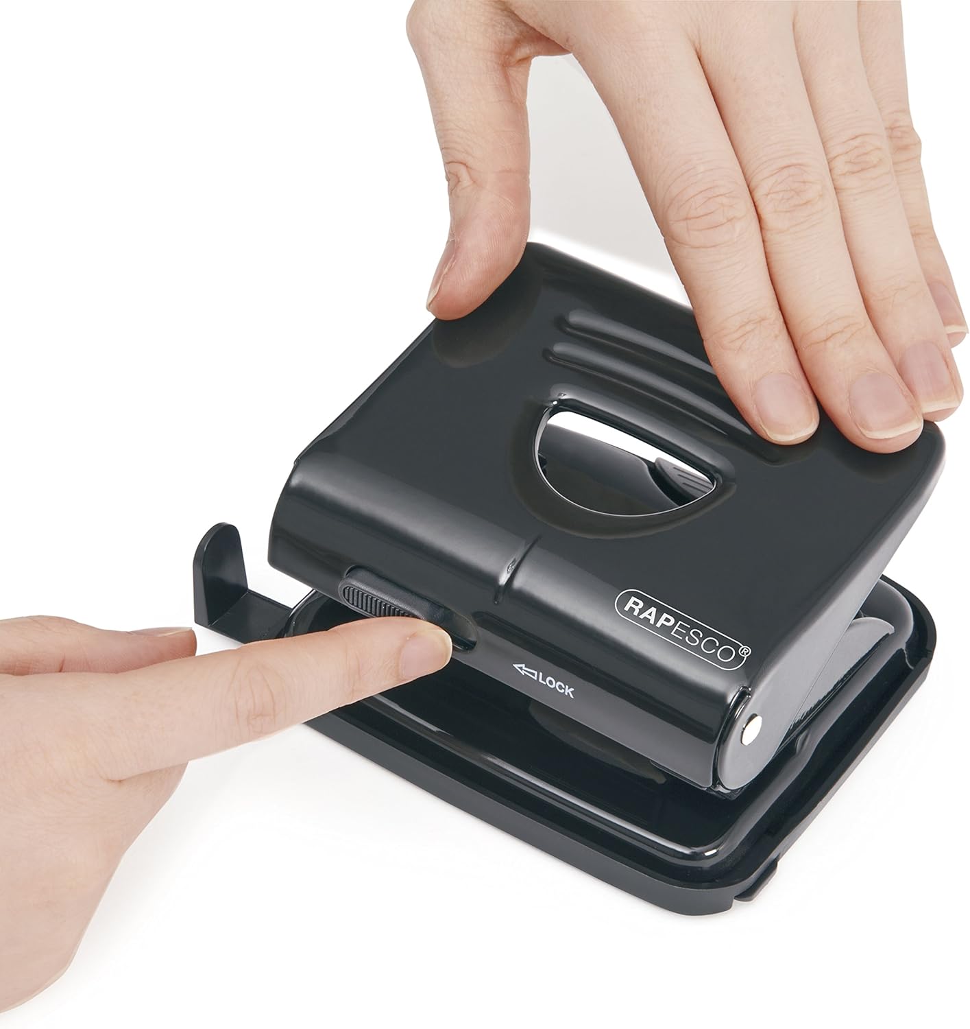 Rapesco 1523 ECO X5-30ps Less Effort 2 Hole Punch, 30 Sheet Capacity, Black