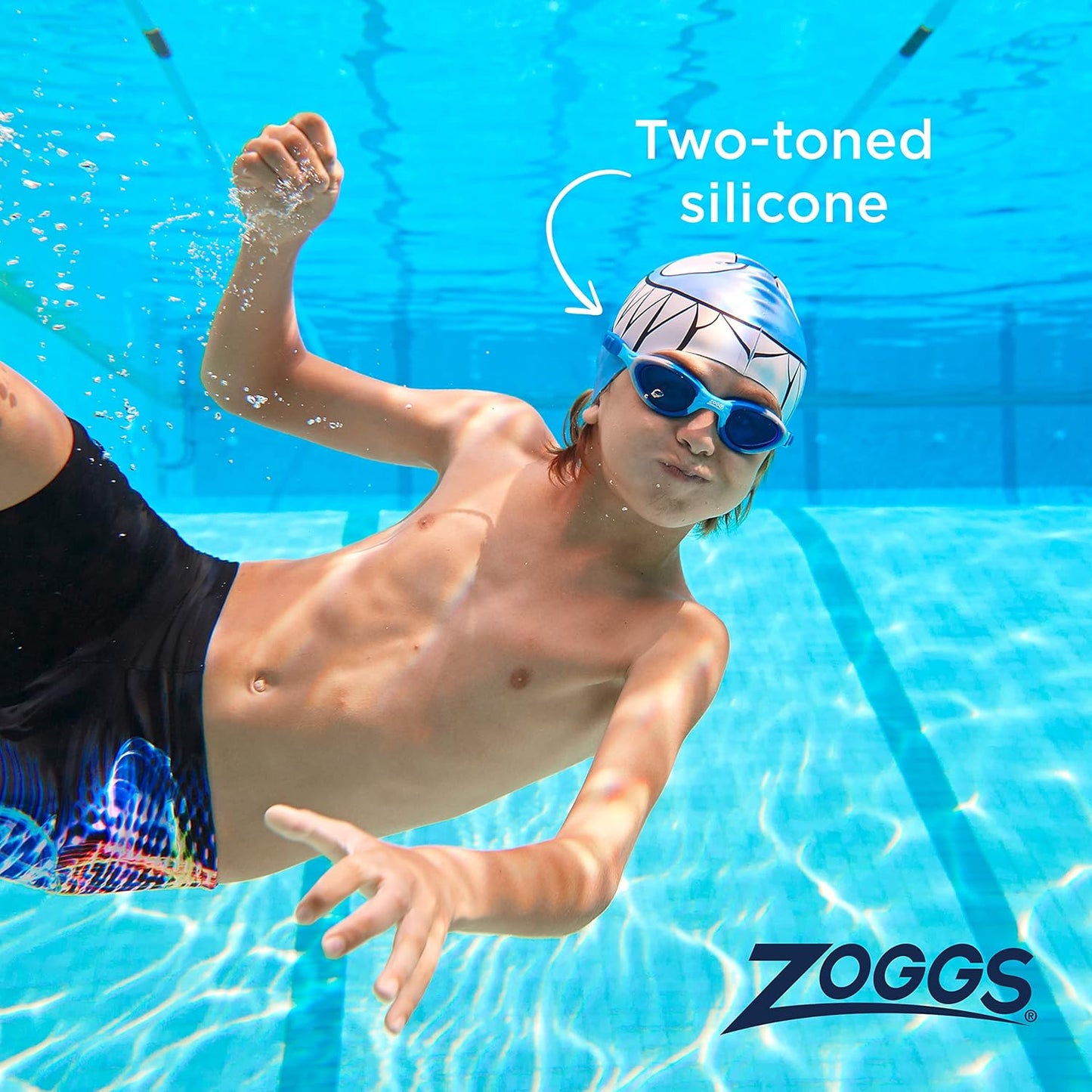 Zoggs Super Seal Kids Swimming Goggles, UV Protection, Quick Adjust Split Yoke Comfort Strap, Fog Free Clear Swim Goggle Lenses, Ages 6-14