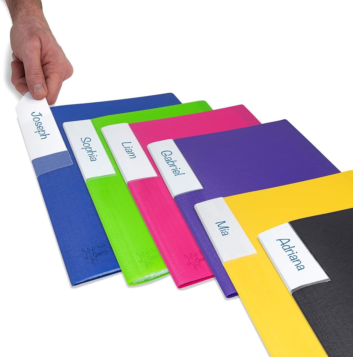 Rapesco 1647 Presentation Folder with Antibacterial Protection, 40 Pockets, A4, Assorted Colours, Pack of 6