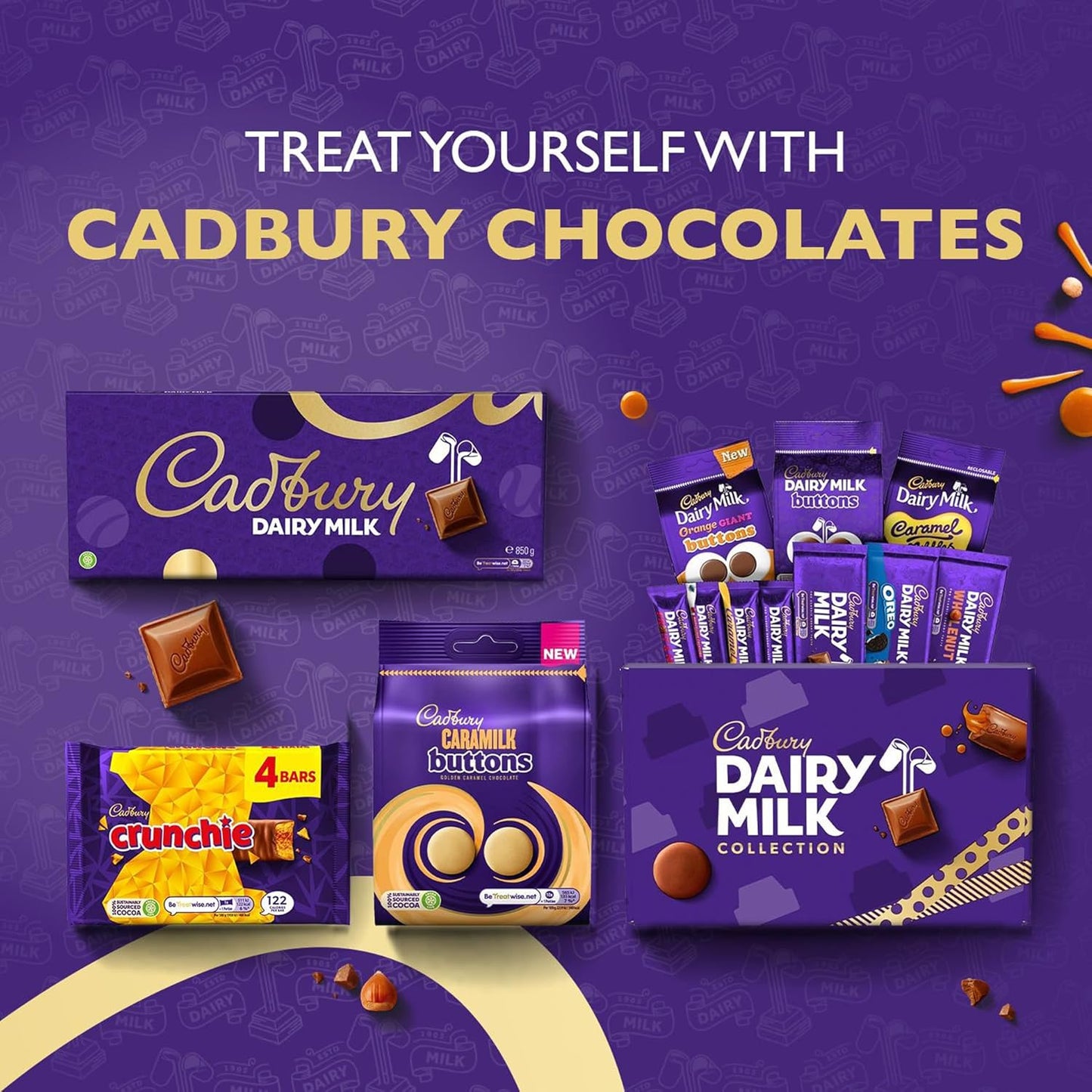 Cadbury Dairy Milk Big Night In Deluxe Christmas Hamper, Includes 10 Assorted Chocolate Bars & Bags, 1.04 kg (Pack of 1)