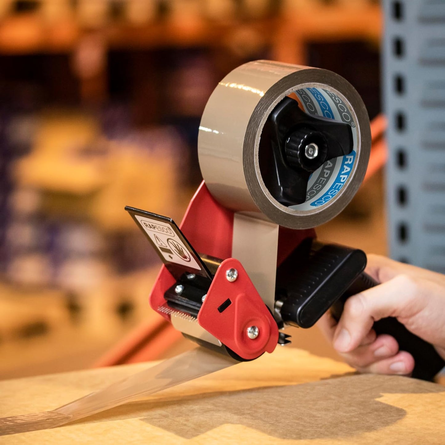 Rapesco 1581 Germ-Savvy Antibacterial 960 Packing Tape Dispenser with 5 Brown Packing Tapes