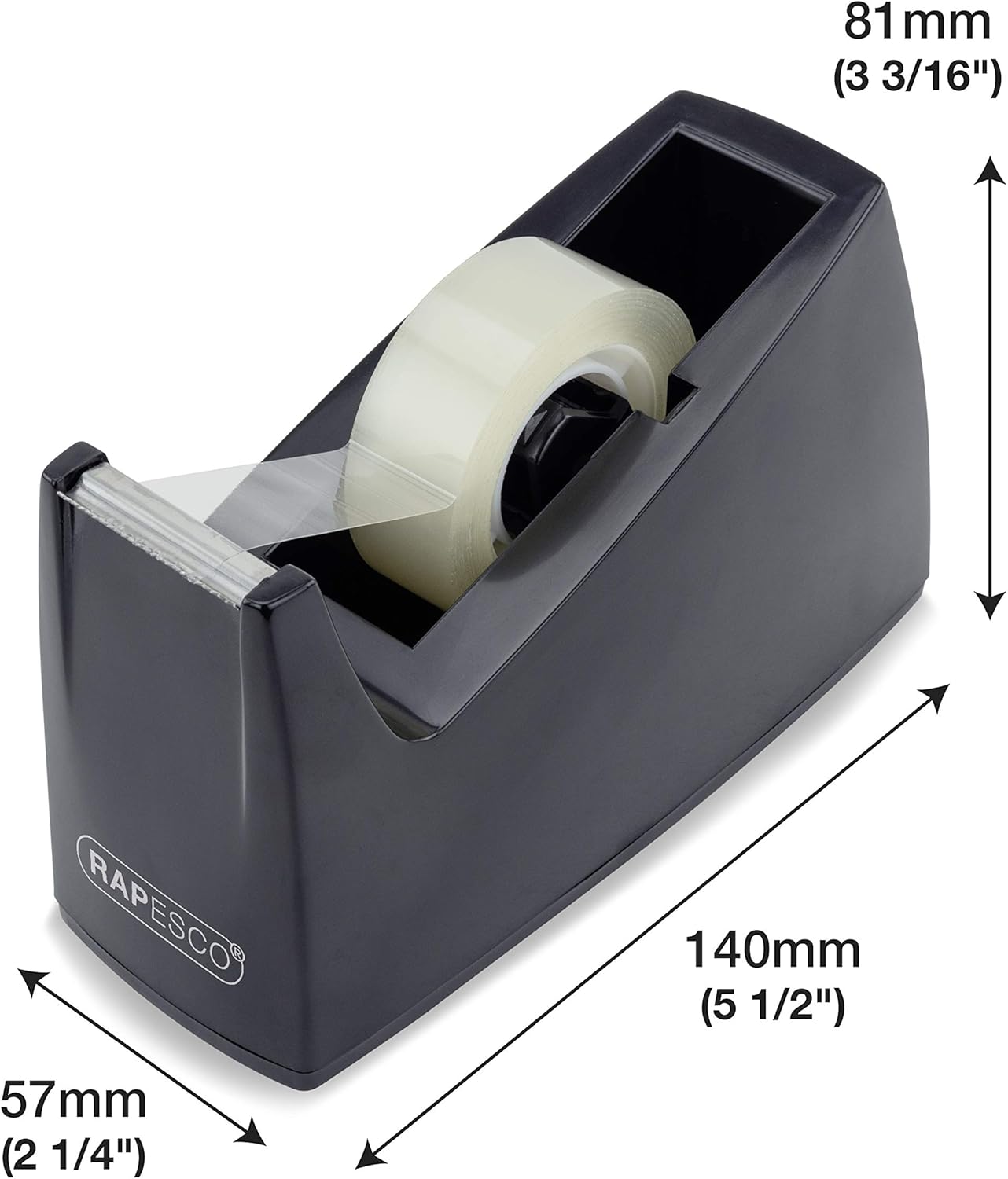 Rapesco RPTD30BK 300 Tape Dispenser for Small Core Tape, Tape Not Included, Black